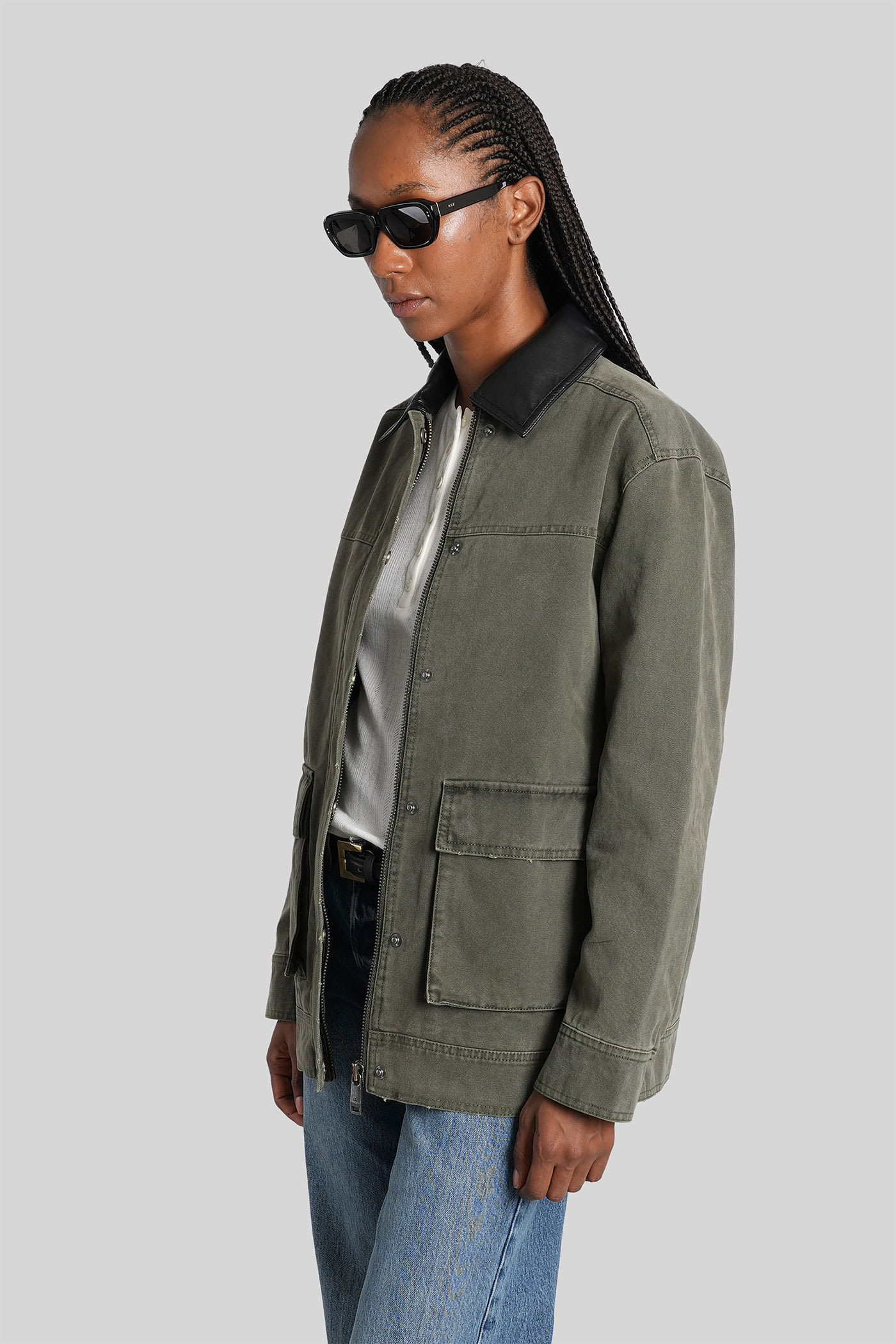 Anine Bing Sean Patch-pocket Military Jacket In Green