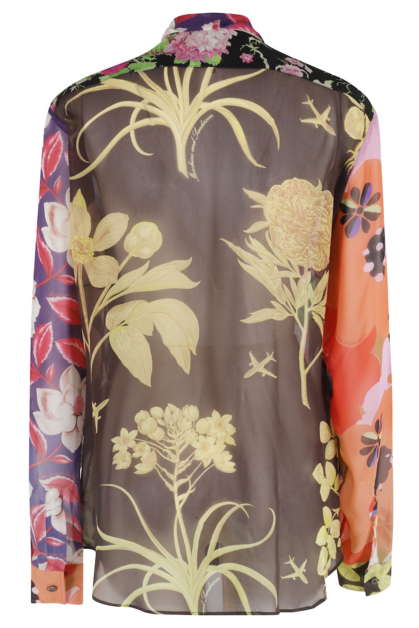 Moschino Printed Silk Georgette Shirt In Multi