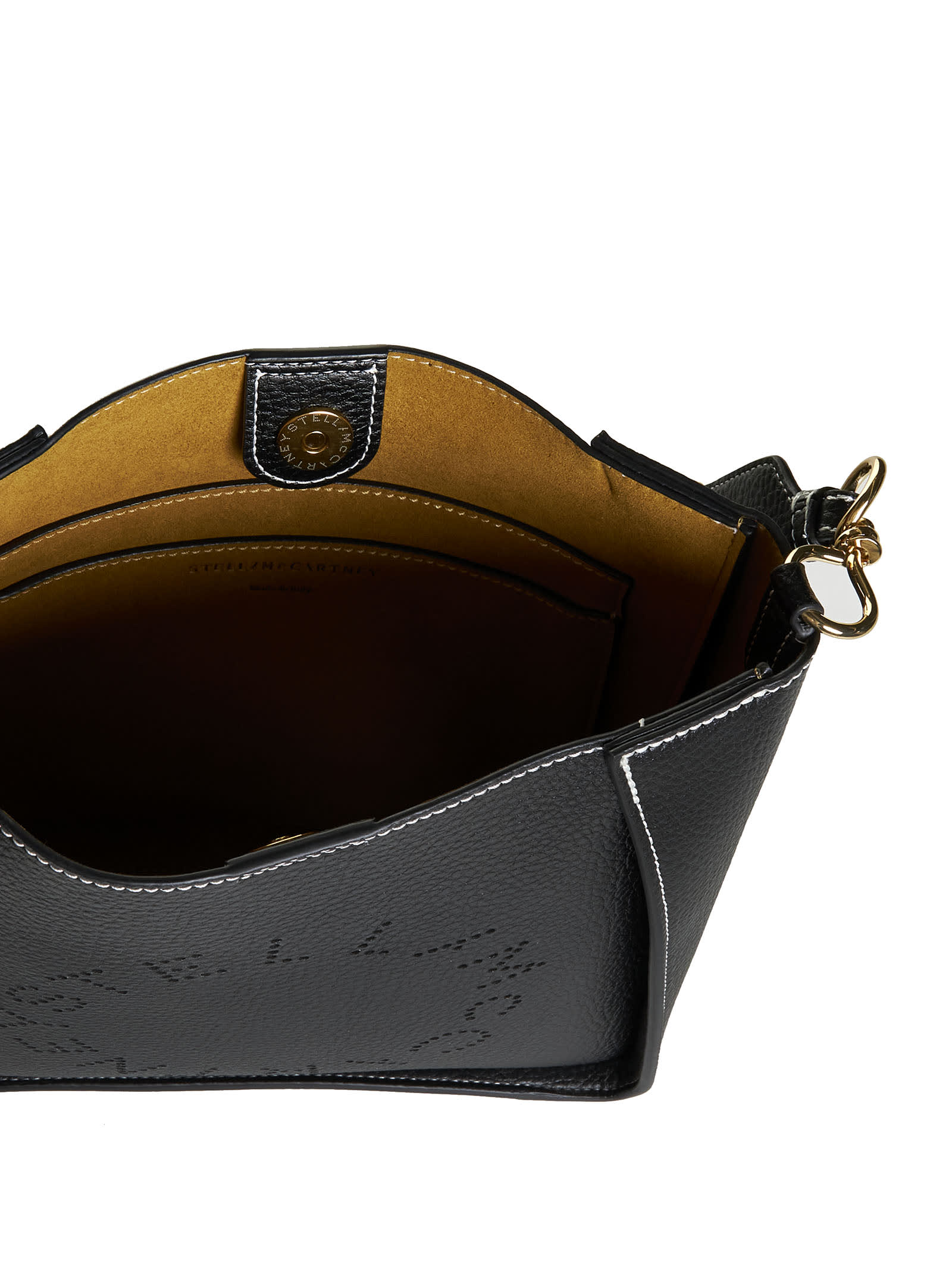 Stella Mccartney Black Stella Logo Crossbody Bag In Black