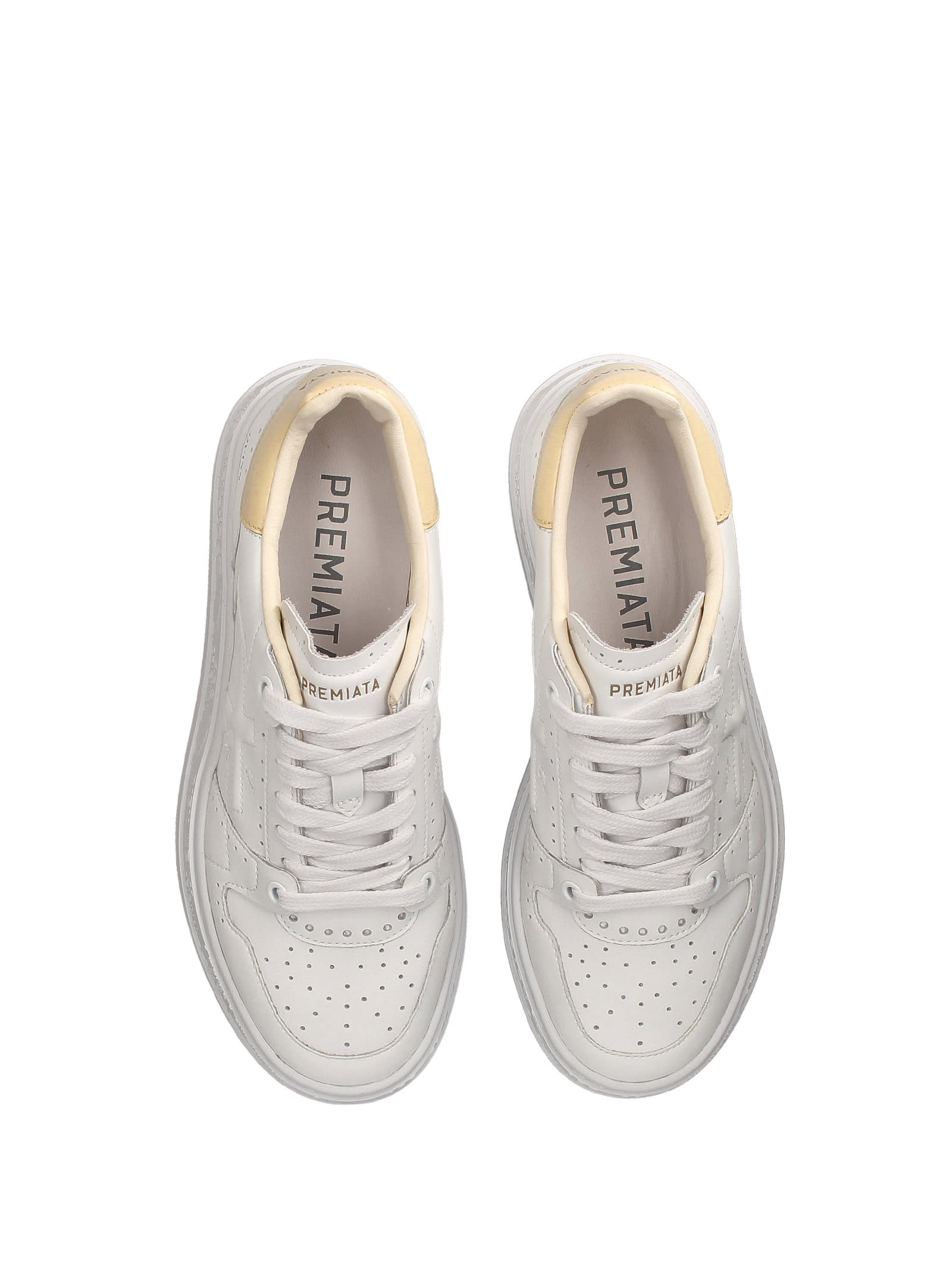 Shop Premiata Quinn D 6689 Leather Sneaker In Bianco