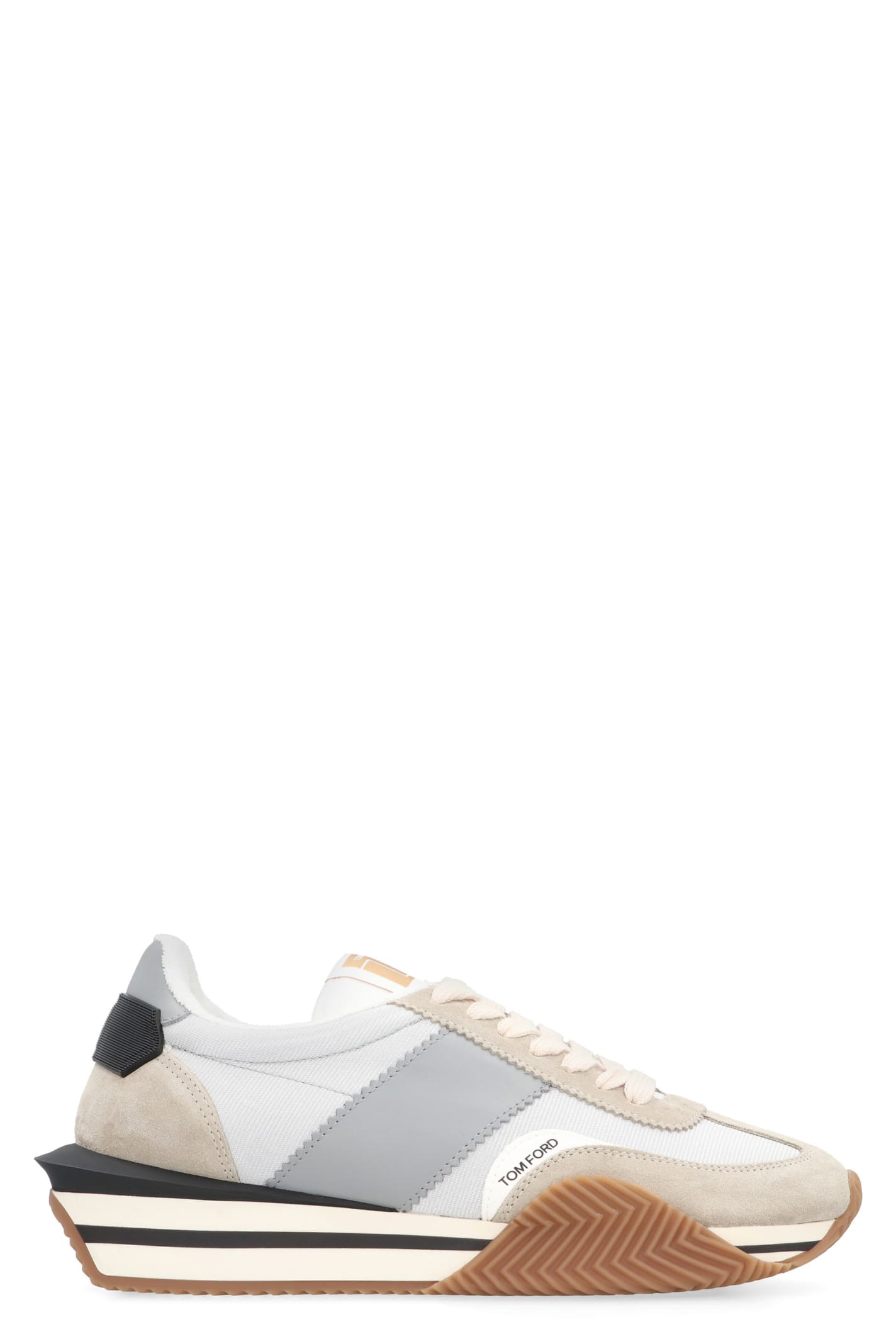Shop Tom Ford James Low-top Sneakers In Silver Cream (beige)
