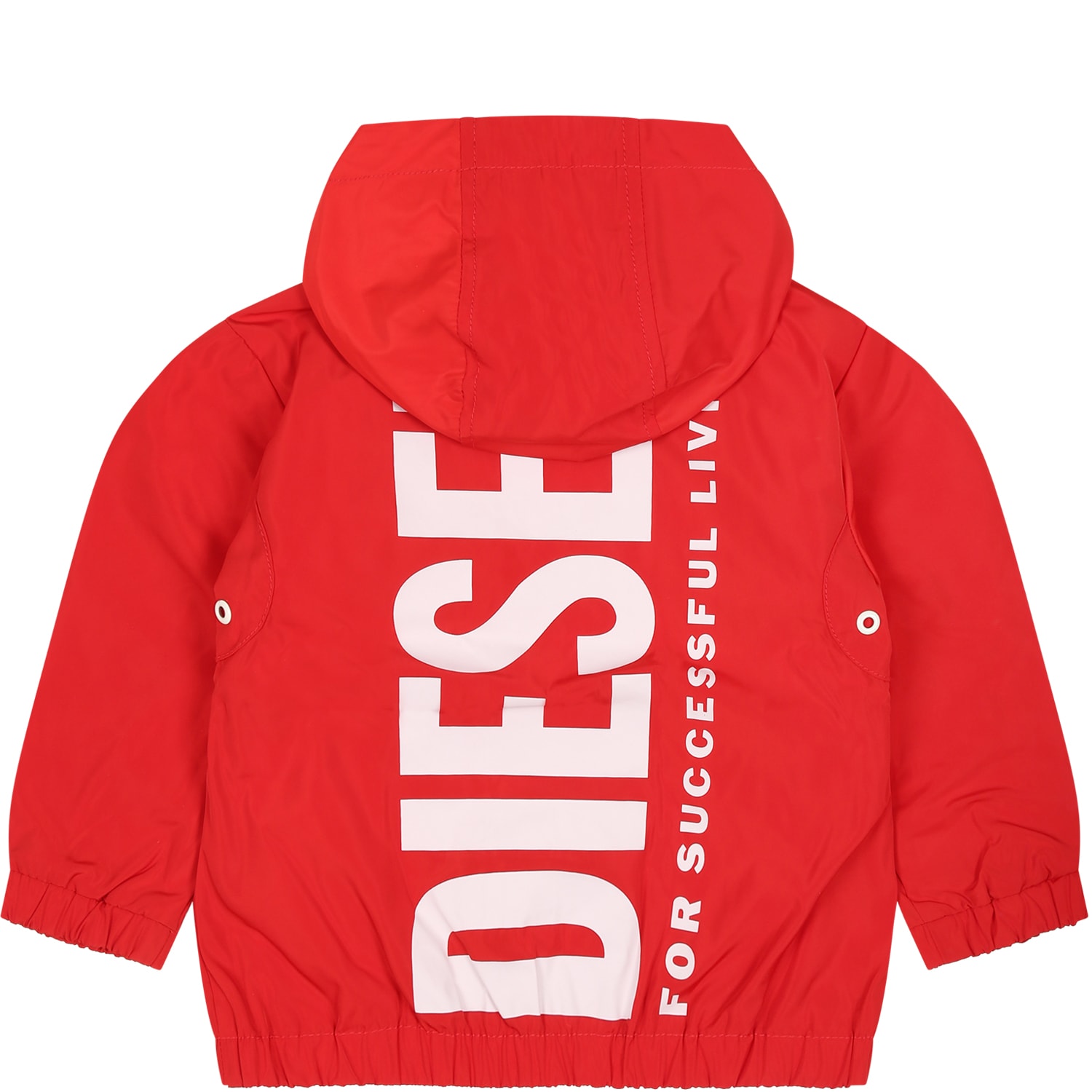 Shop Diesel Red Wind Jacket For Baby Kids