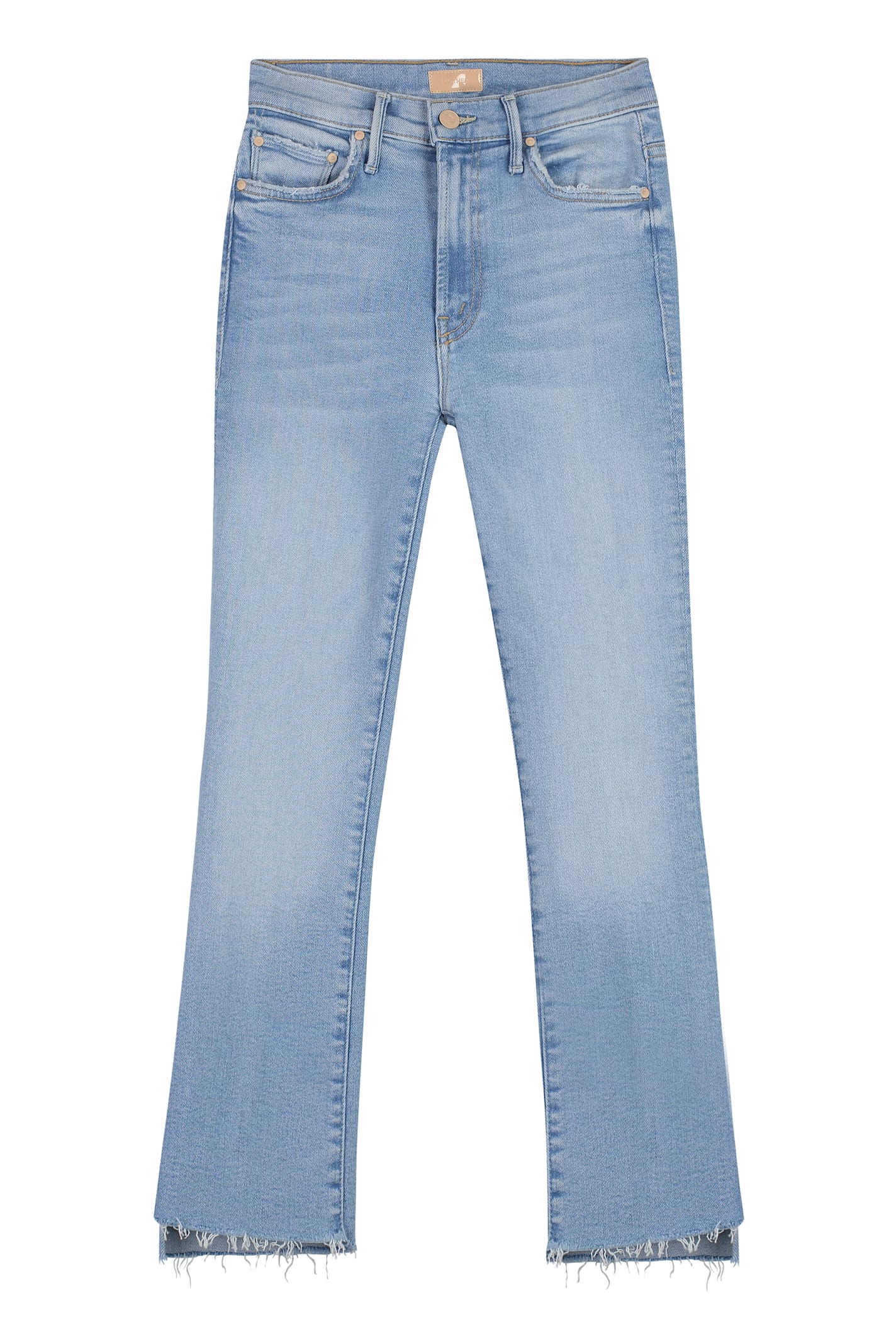 Shop Mother The Inside Crop Stretch Cotton Jeans In Denim