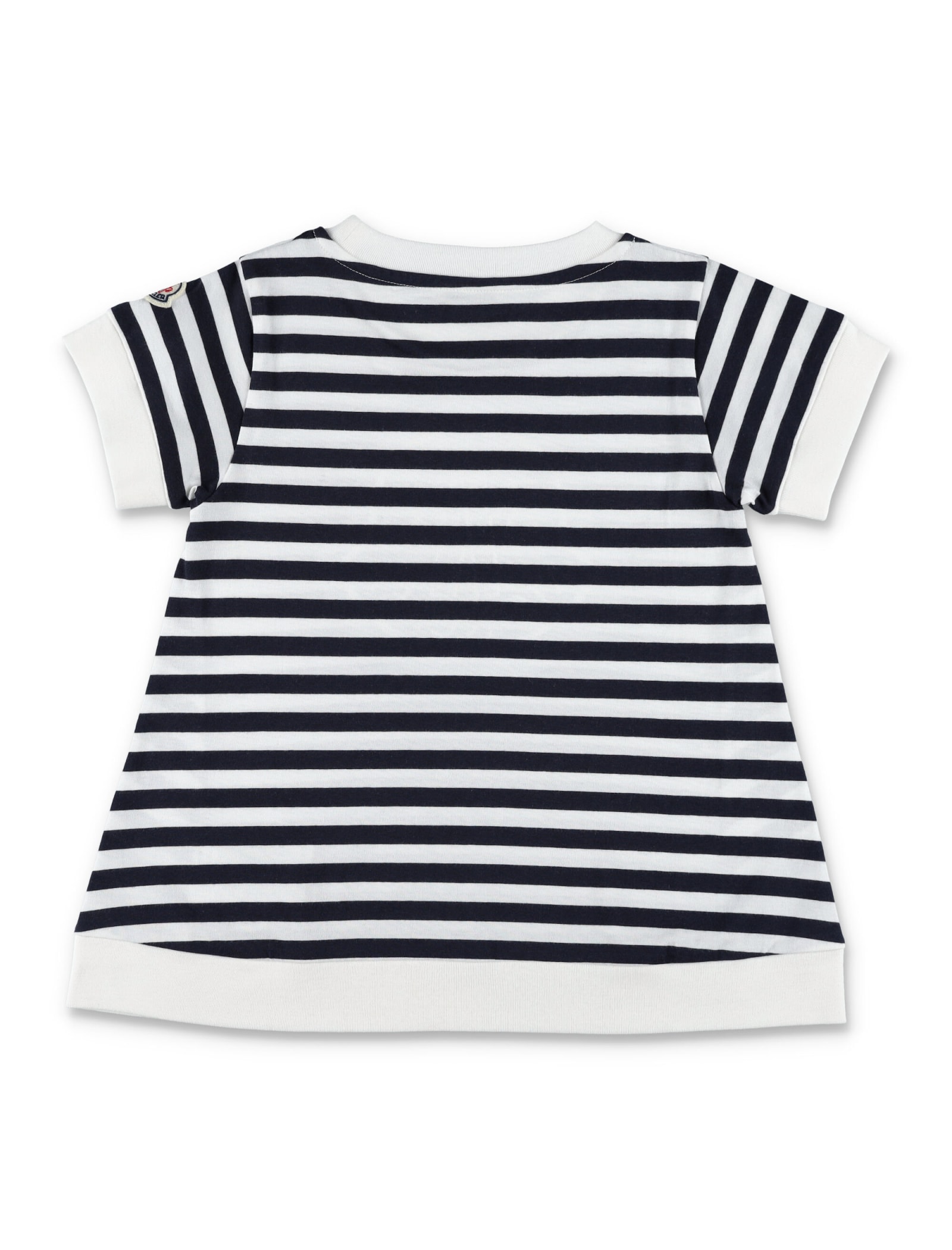 Shop Moncler Stripes T-shirt In White/black