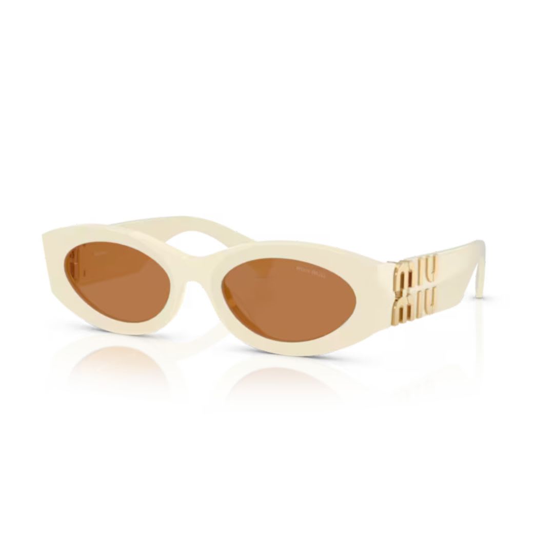 Miu Miu Logo-lettering Square-frame Sunglasses In Neutral