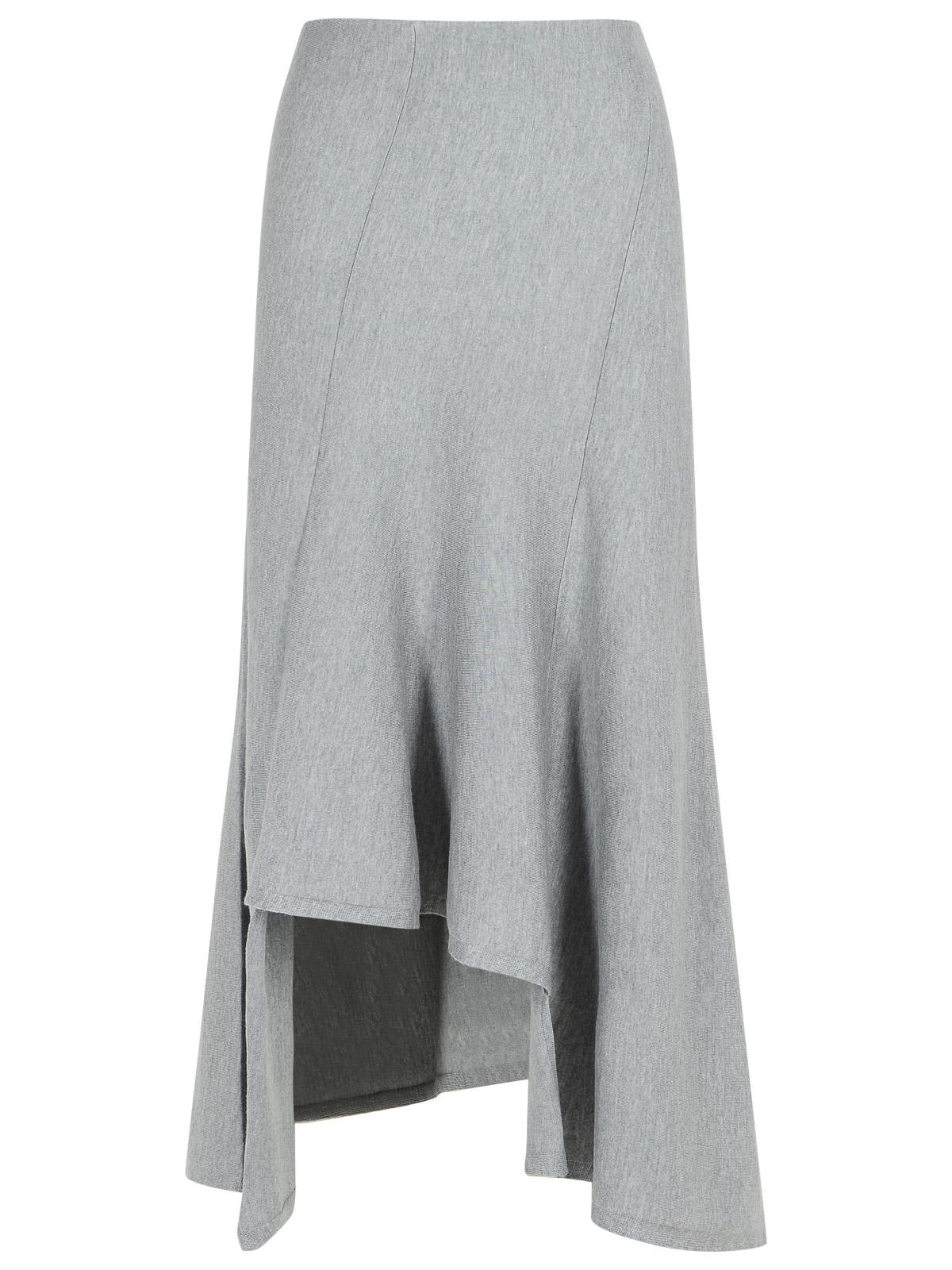 Khaite Miranda Grey Wool Skirt In Gray