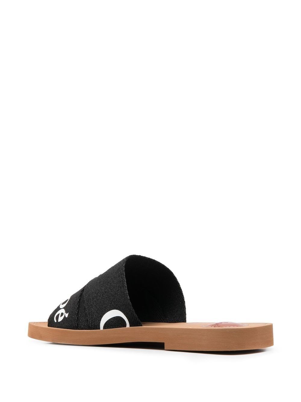 Shop Chloé Woody Sandal In Black