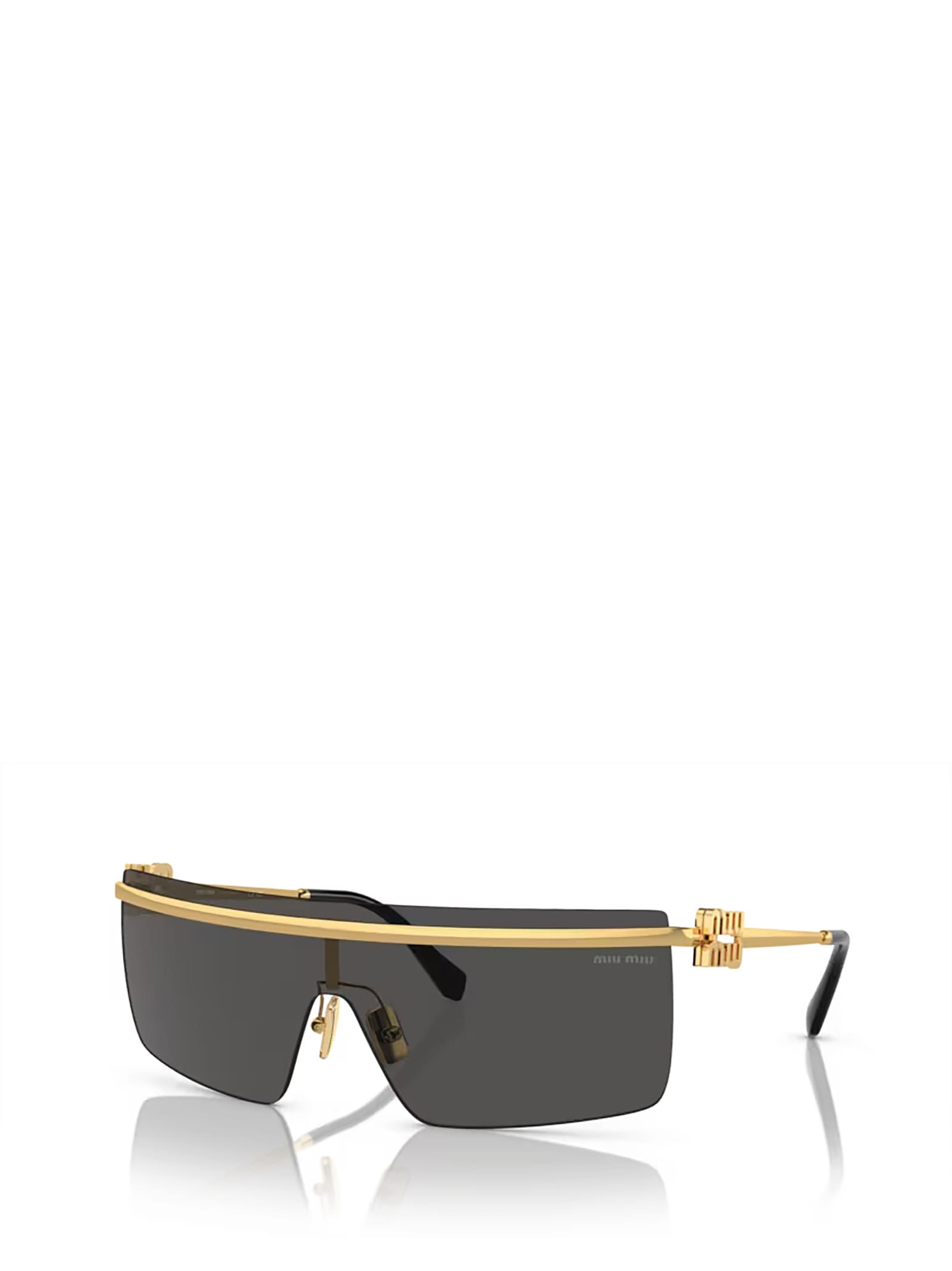 Shop Miu Miu Mu 50zs Gold Sunglasses