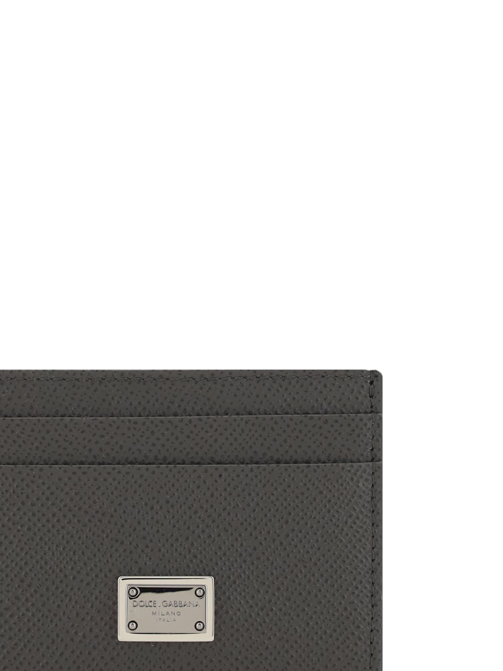 Dolce & Gabbana Logo Plaque Cards Holder In Canna Di Fucile