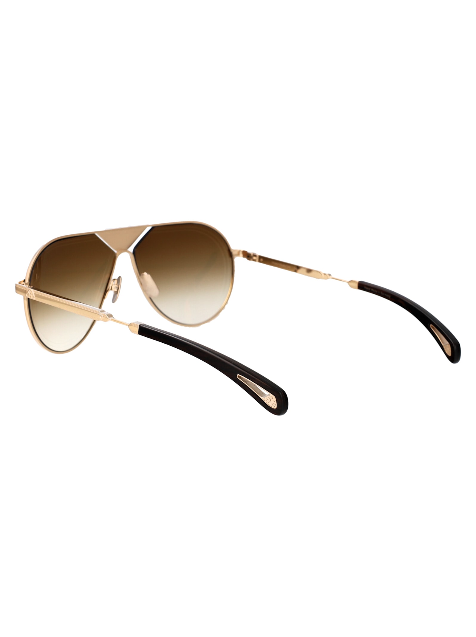 Shop Maybach Eyewear The Lineart Sunglasses In Gold Brown