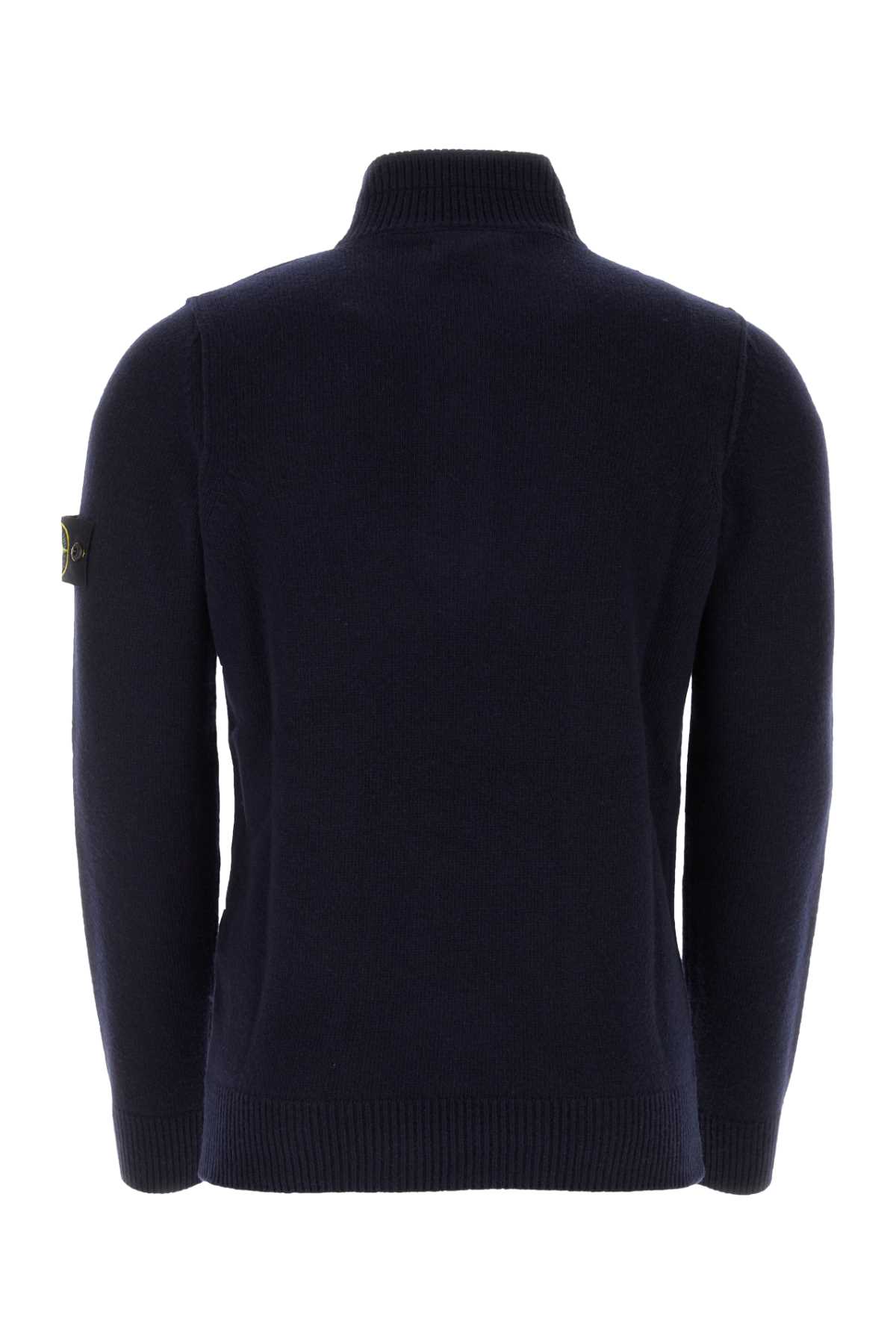 Shop Stone Island Midnight Blue Wool Blend Sweater