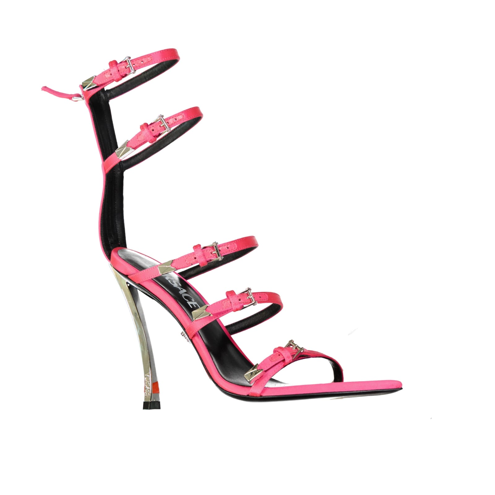 Shop Versace Pin-point Sandals In Pink