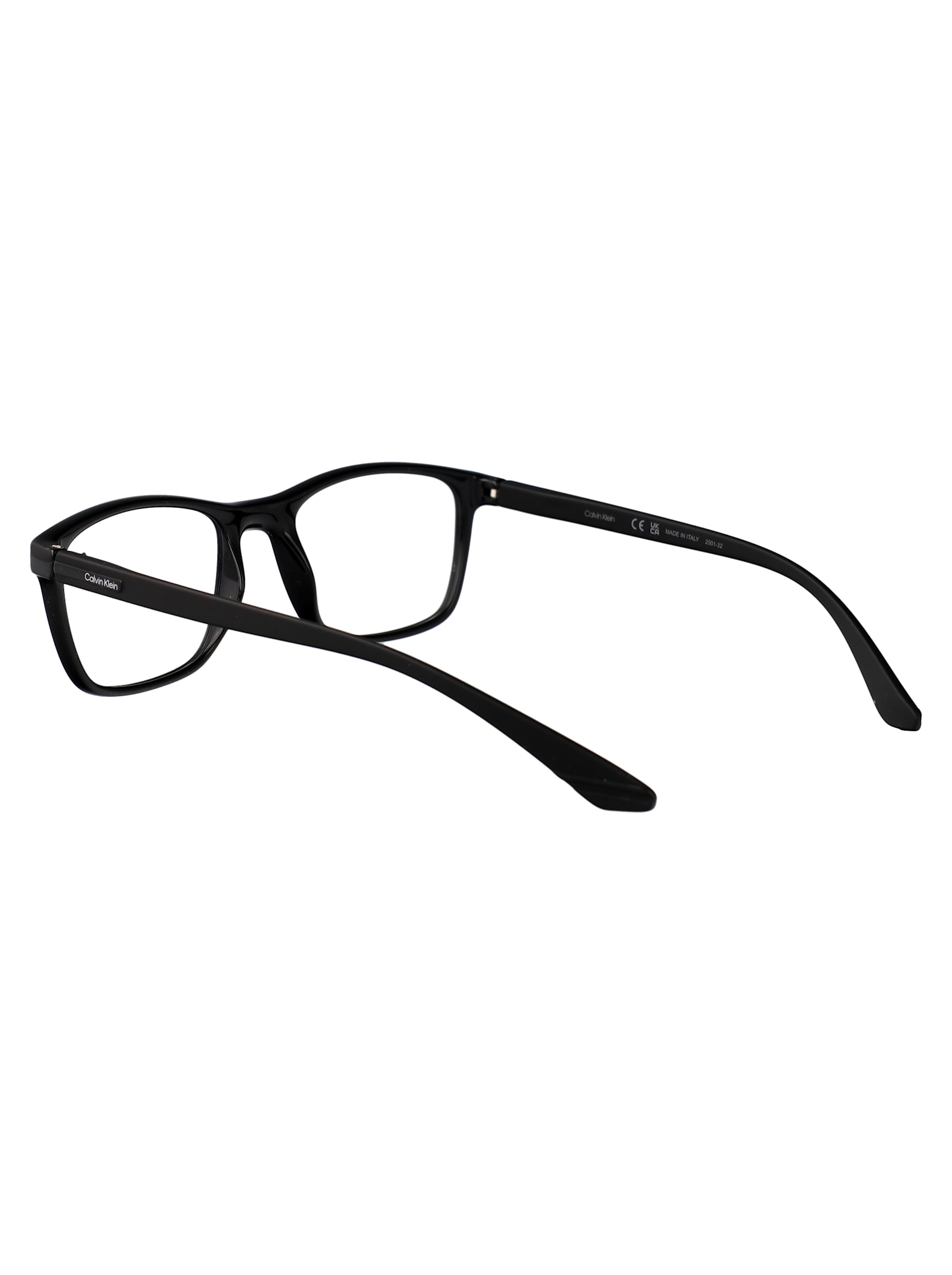 Calvin Klein Matte Black Acetate Glasses In Black