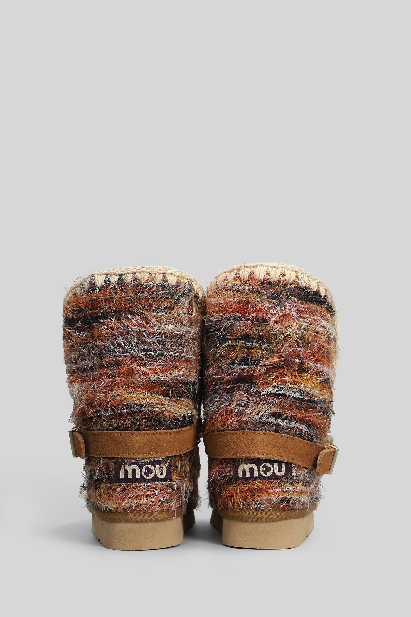 Mou Eskimo 24 Low Heels Ankle Boots In Multicolor Wool In Multi