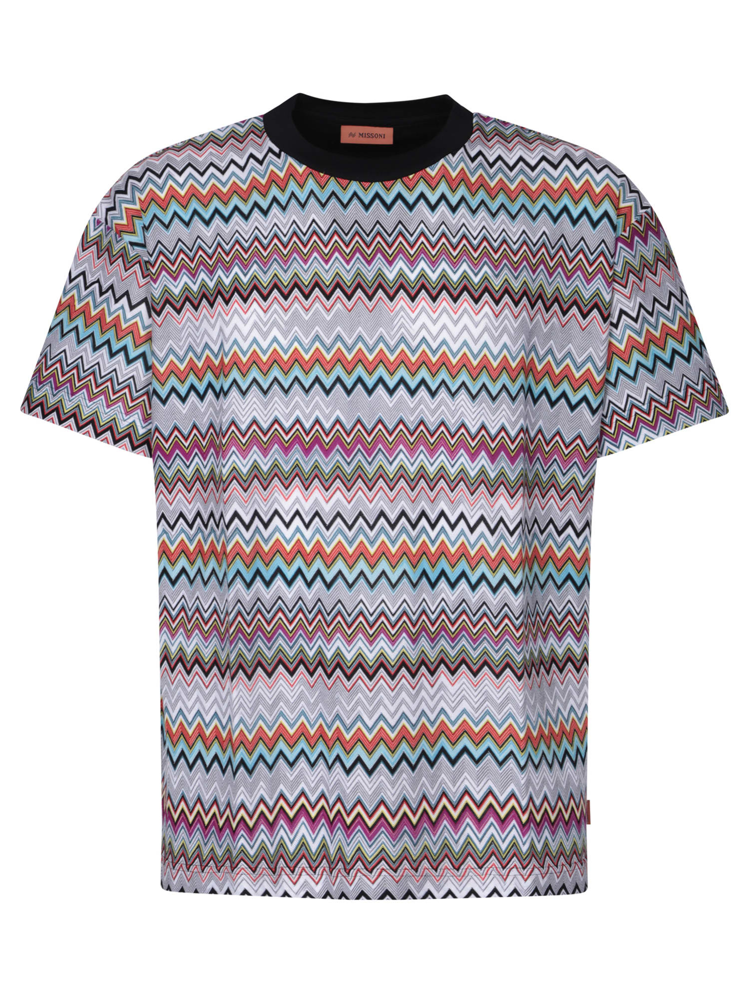 Shop Missoni Zigzag-woven Design Multicolor T-shirt