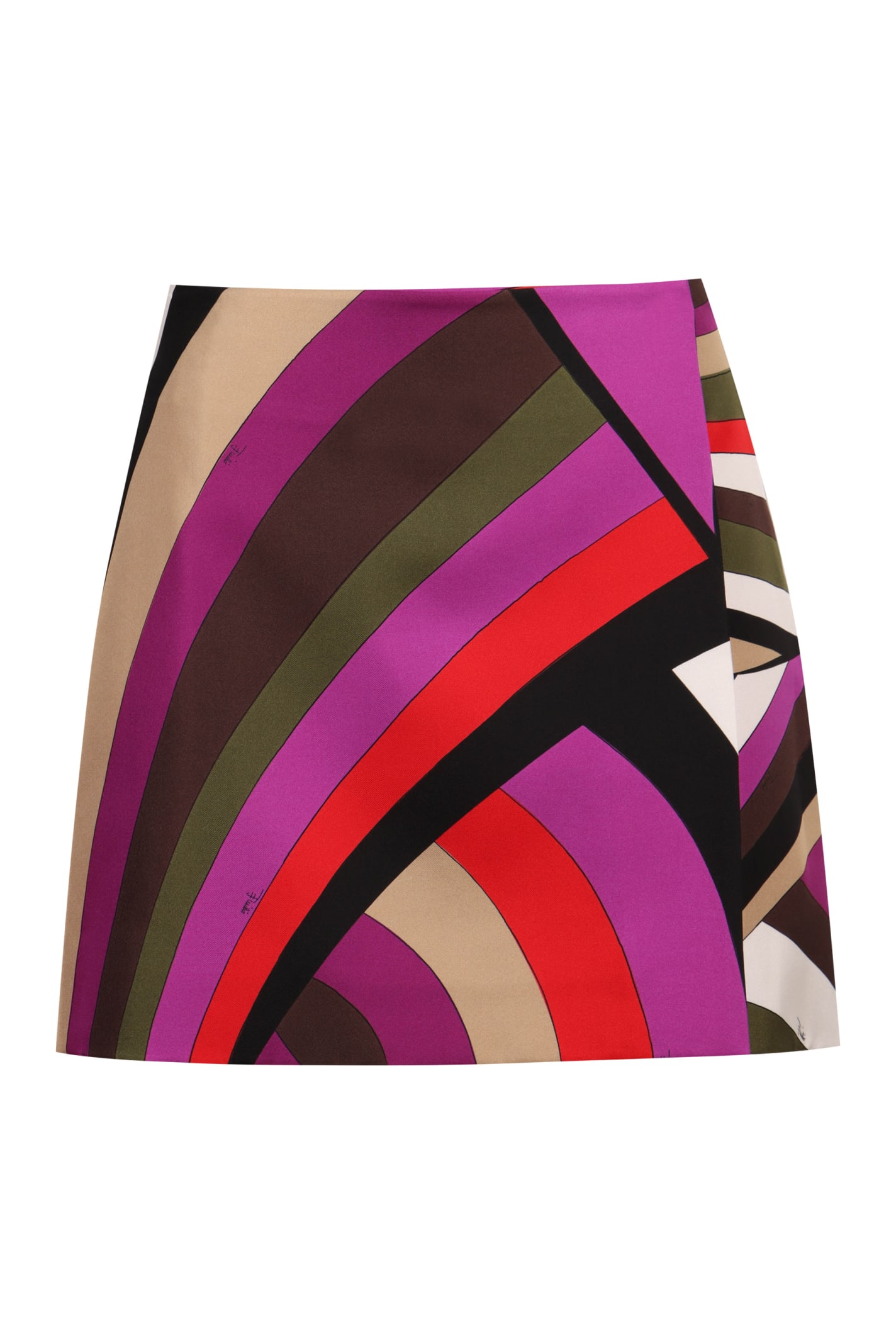 Shop Pucci Printed Silk Skirt In Fuchsia
