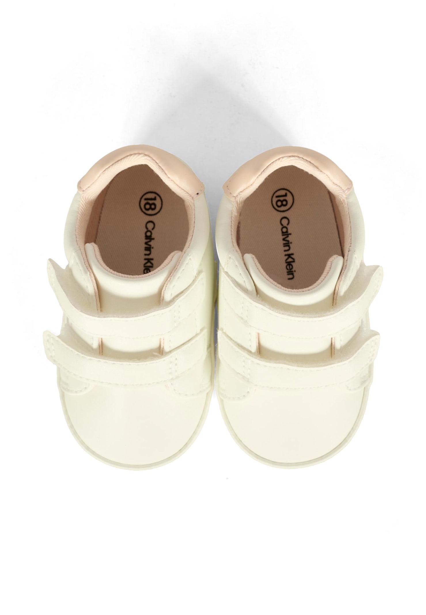 Calvin Klein White Sneakers For Baby Girl With Logo In White