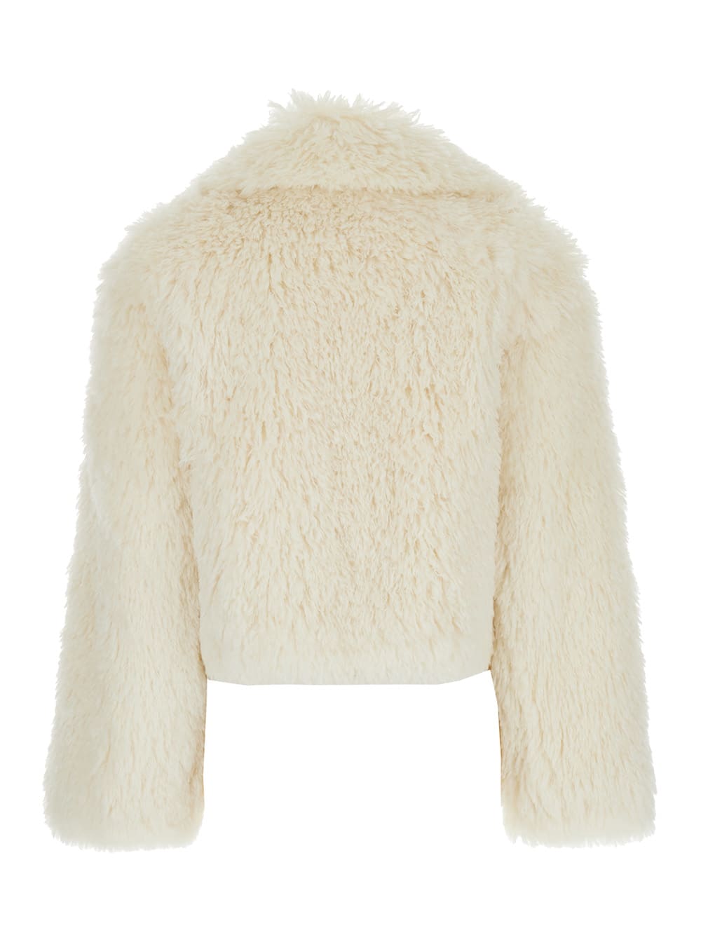 Shop Stand Studio Samara White Crop Jacket In Faux Fur Woman