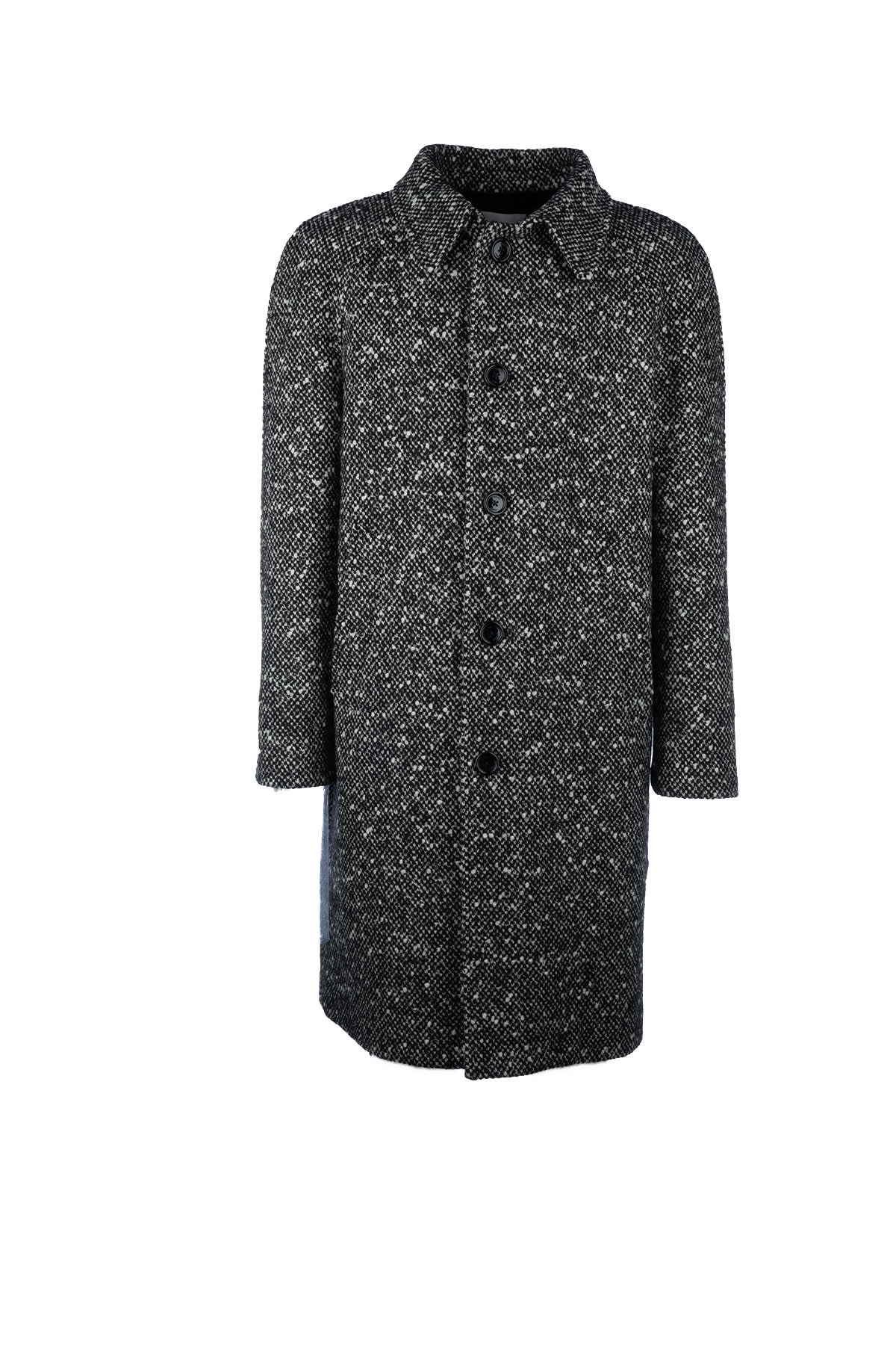 Celine Camden Wool Tweed Coat With Button Closure And Side Pockets In Multi
