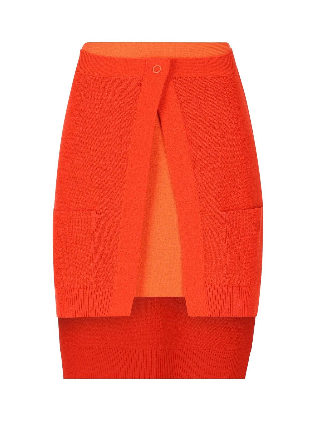 Fendi Double-layer Short Fitted Skirt