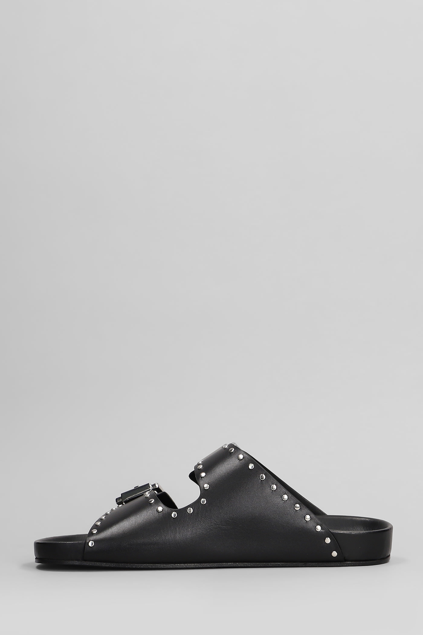 Iro Billie Flats In Black Leather In Black