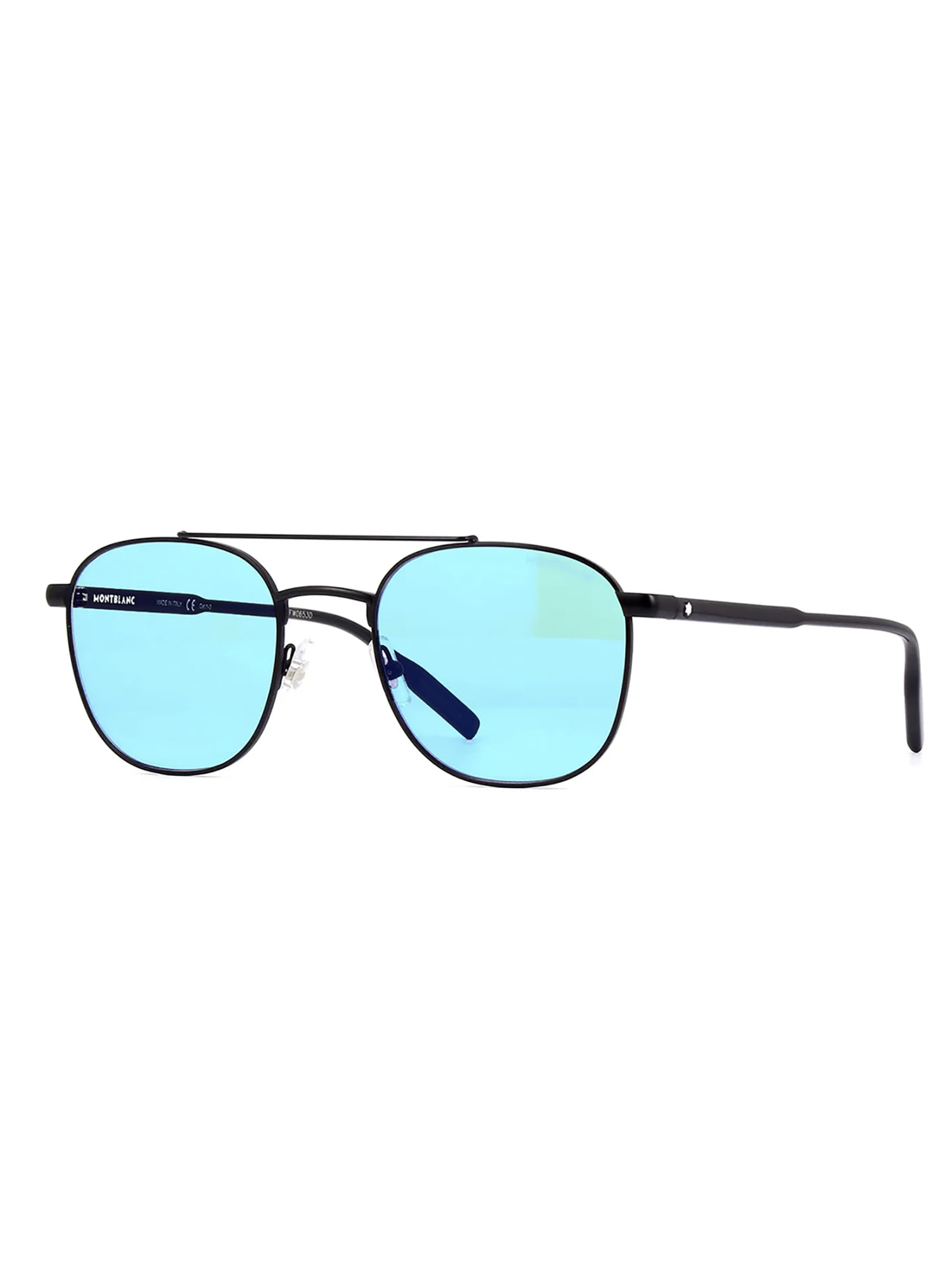 Montblanc Mb0114s Sunglasses In Black Black Light Blu