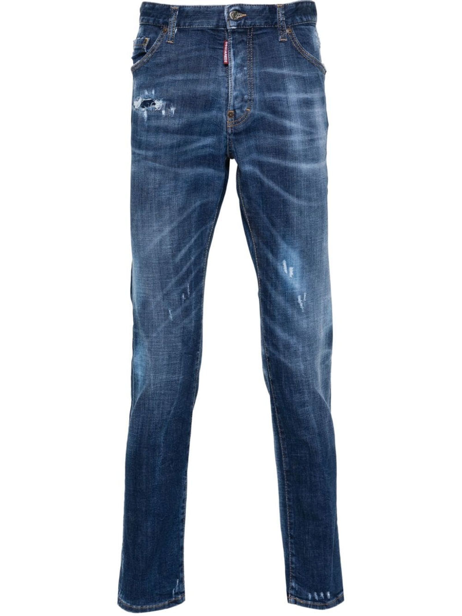 Shop Dsquared2 Blue Stretch-cotton Jeans