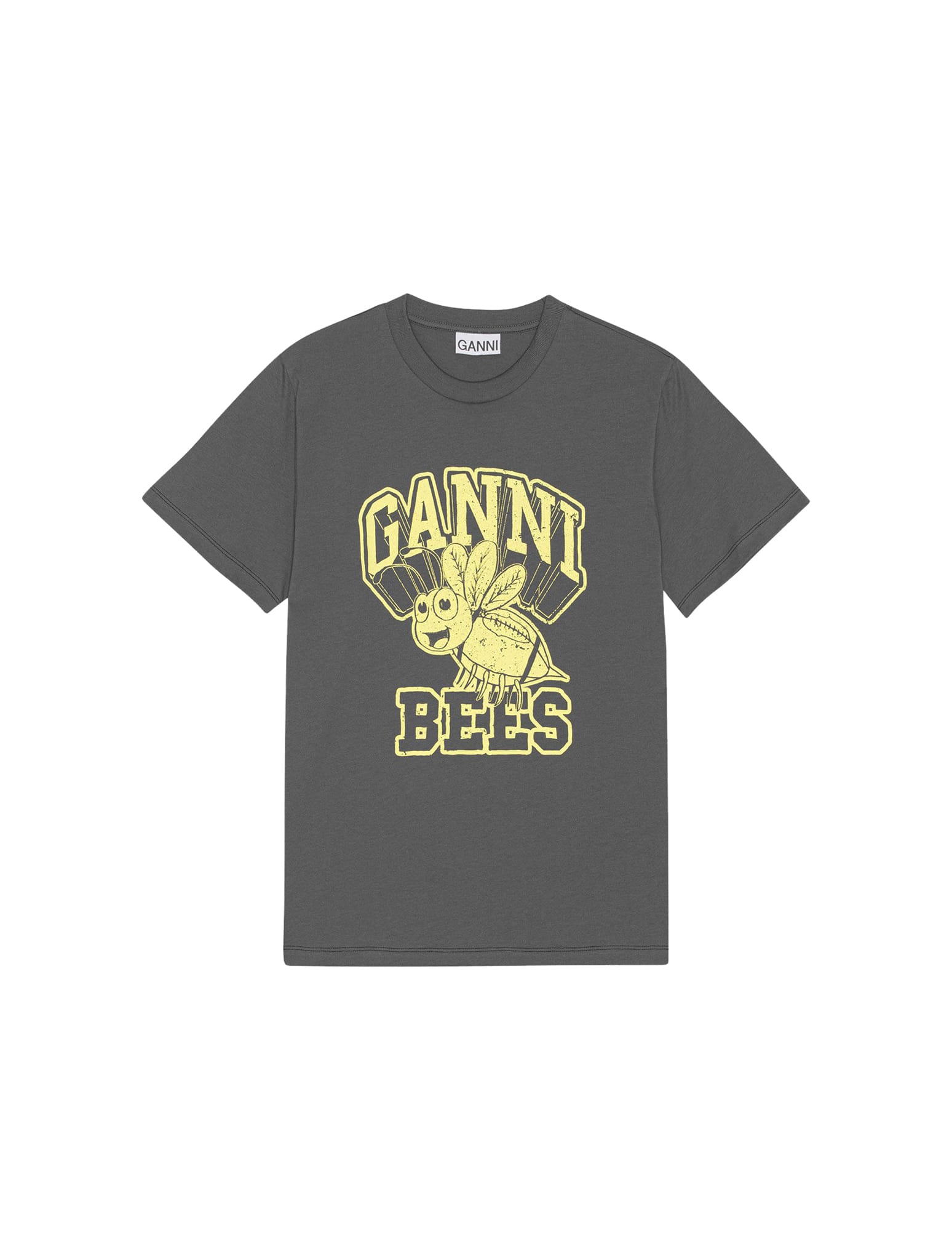 GANNI BASIC JERSEY YELLOW BEE RELAXED T-SHIRT