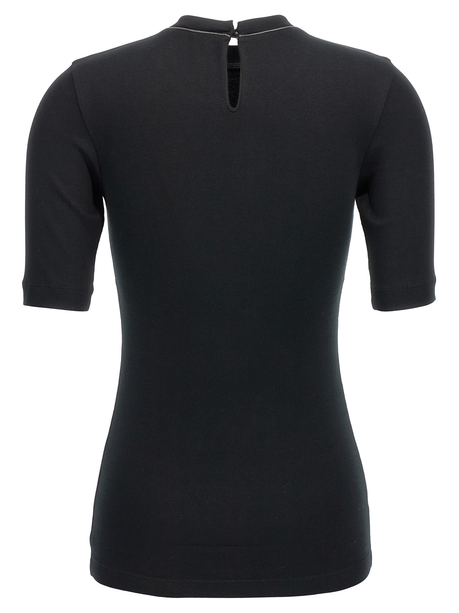 Brunello Cucinelli Monile Ribbed T-shirt In Black