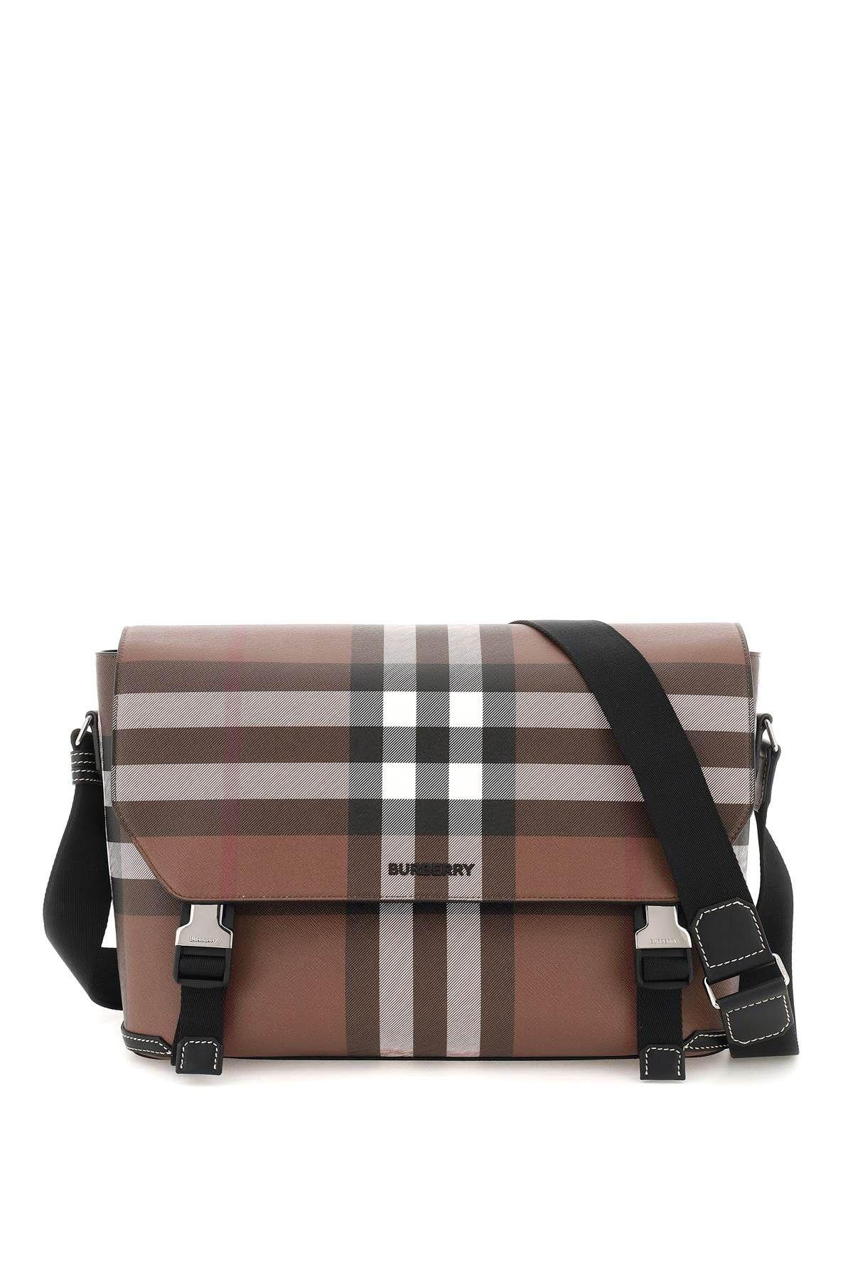 Burberry Exaggerated Check Coated Canvas Messenger Bag