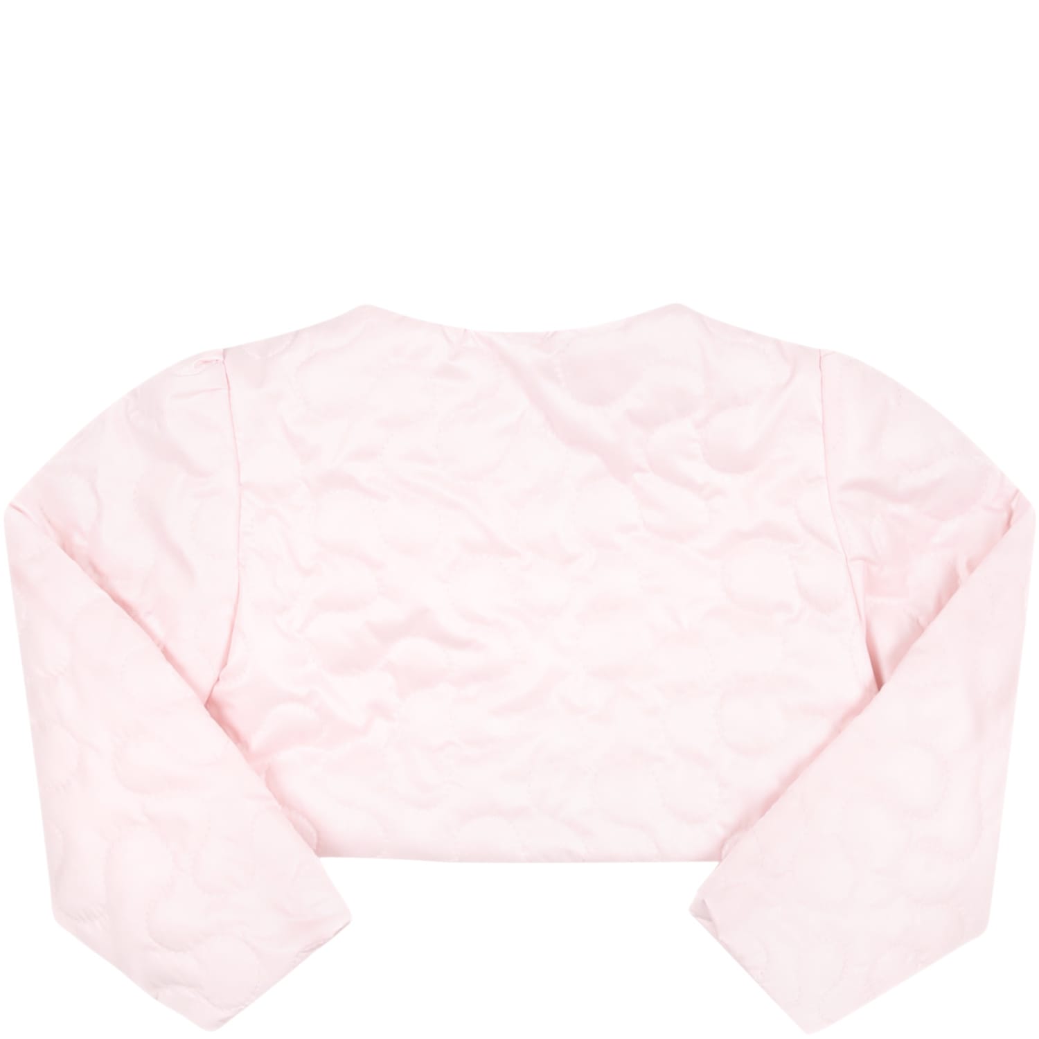 Shop Monnalisa Pink Jacket For Baby Girl With Logo Patch