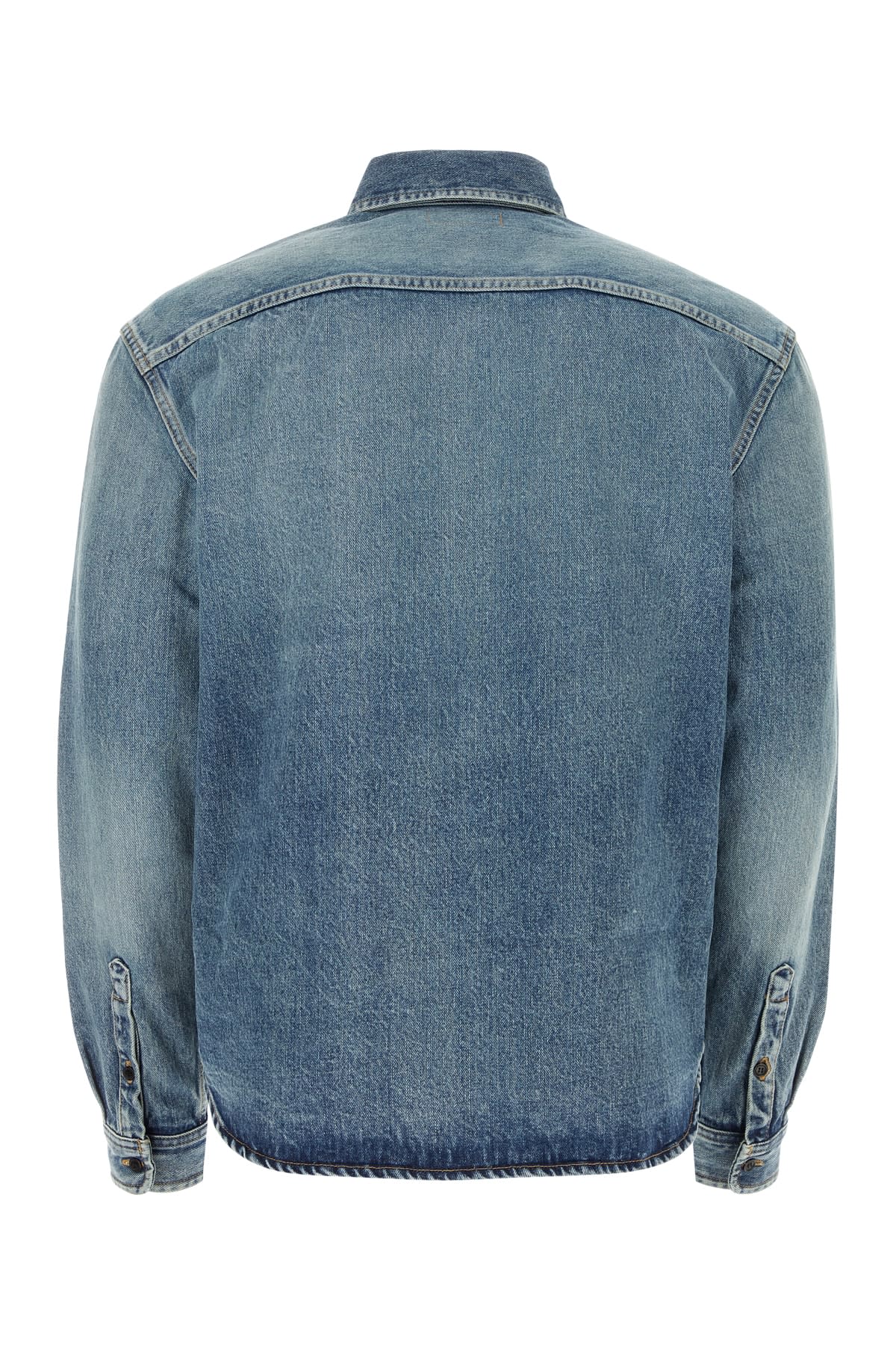 Saint Laurent Cassandre' Blue Cotton Shirt In Multi