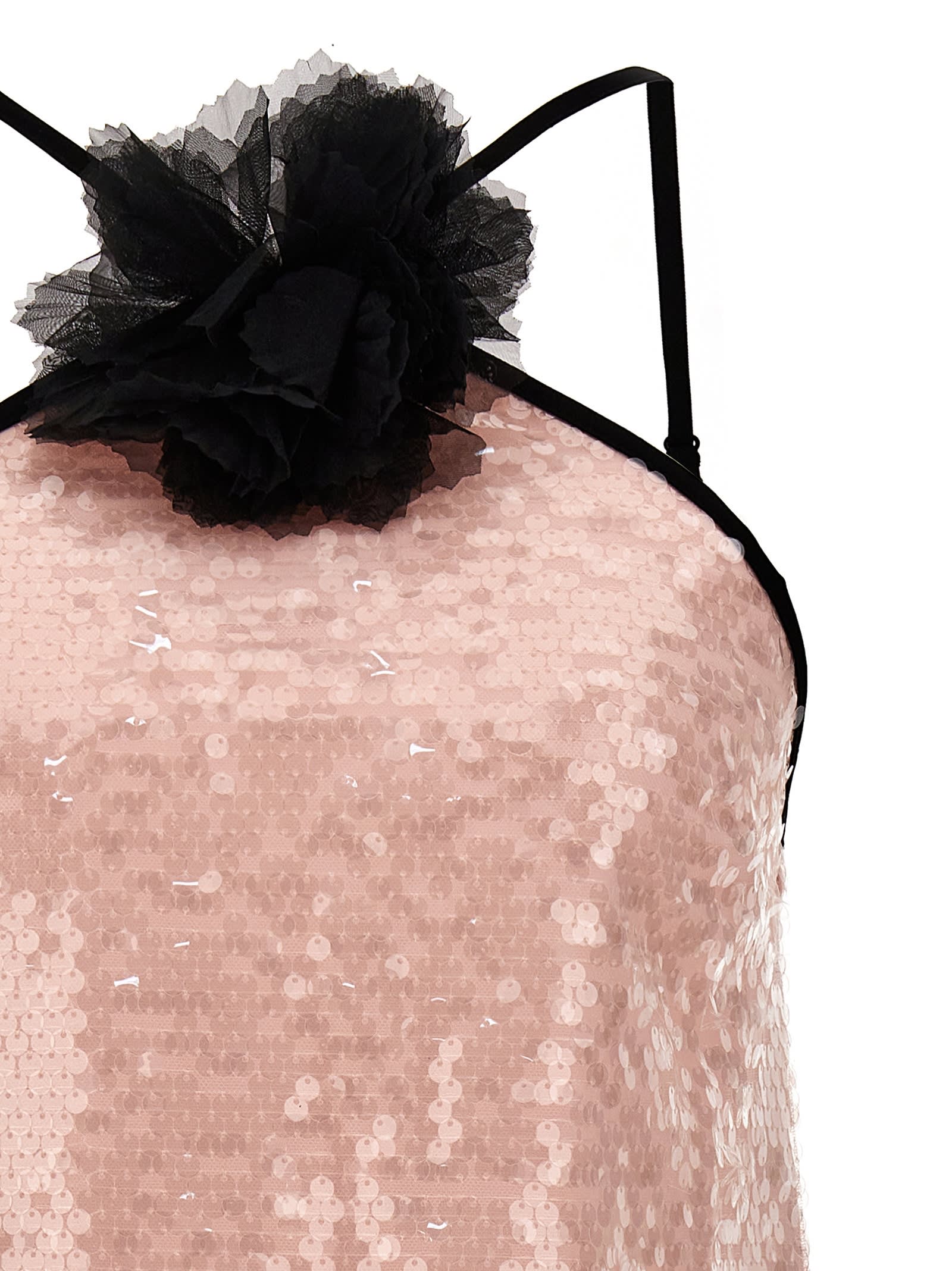 Shop Self-portrait Pale Pink Sequin Mini Dress