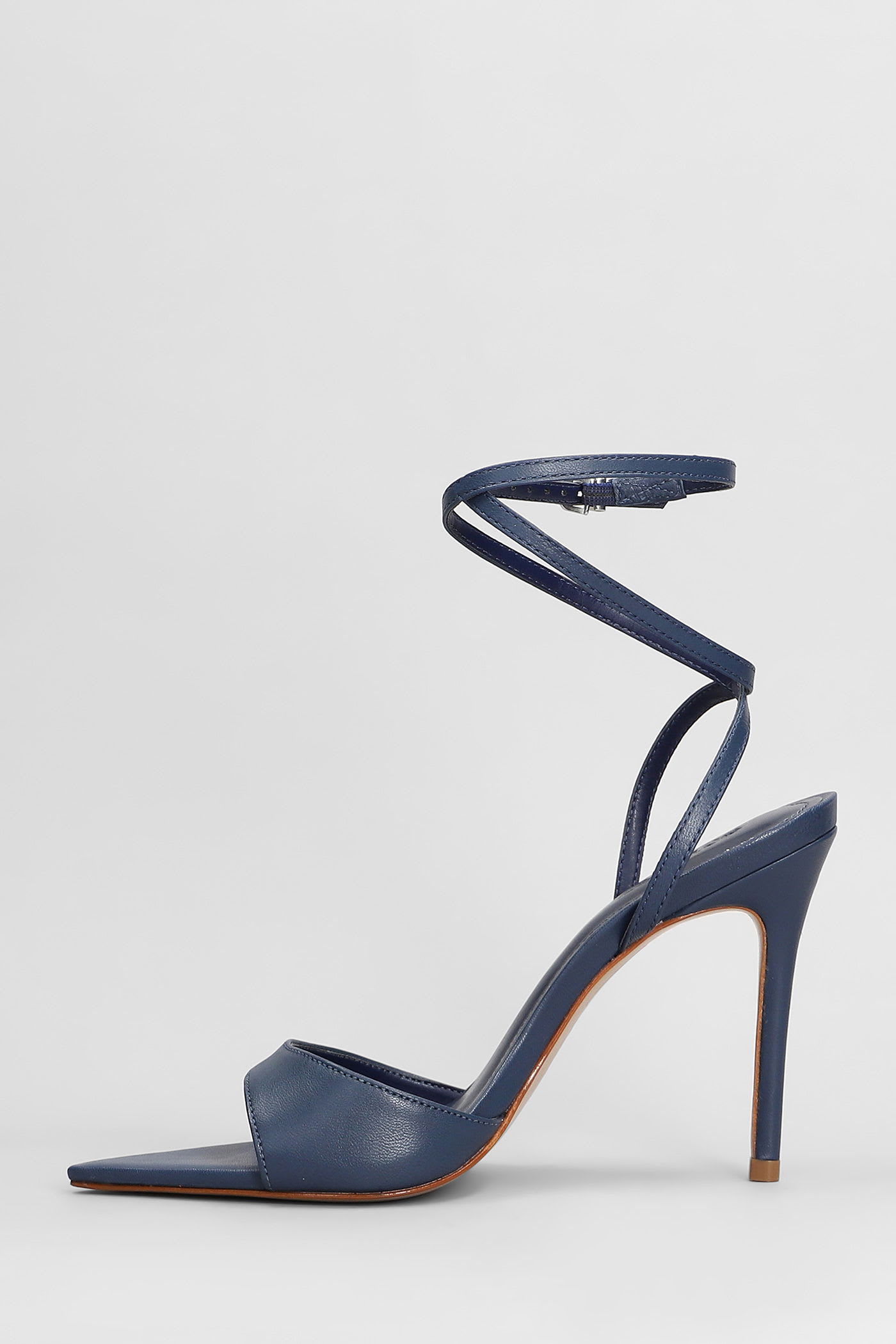 Shop Schutz Sandals In Blue Leather