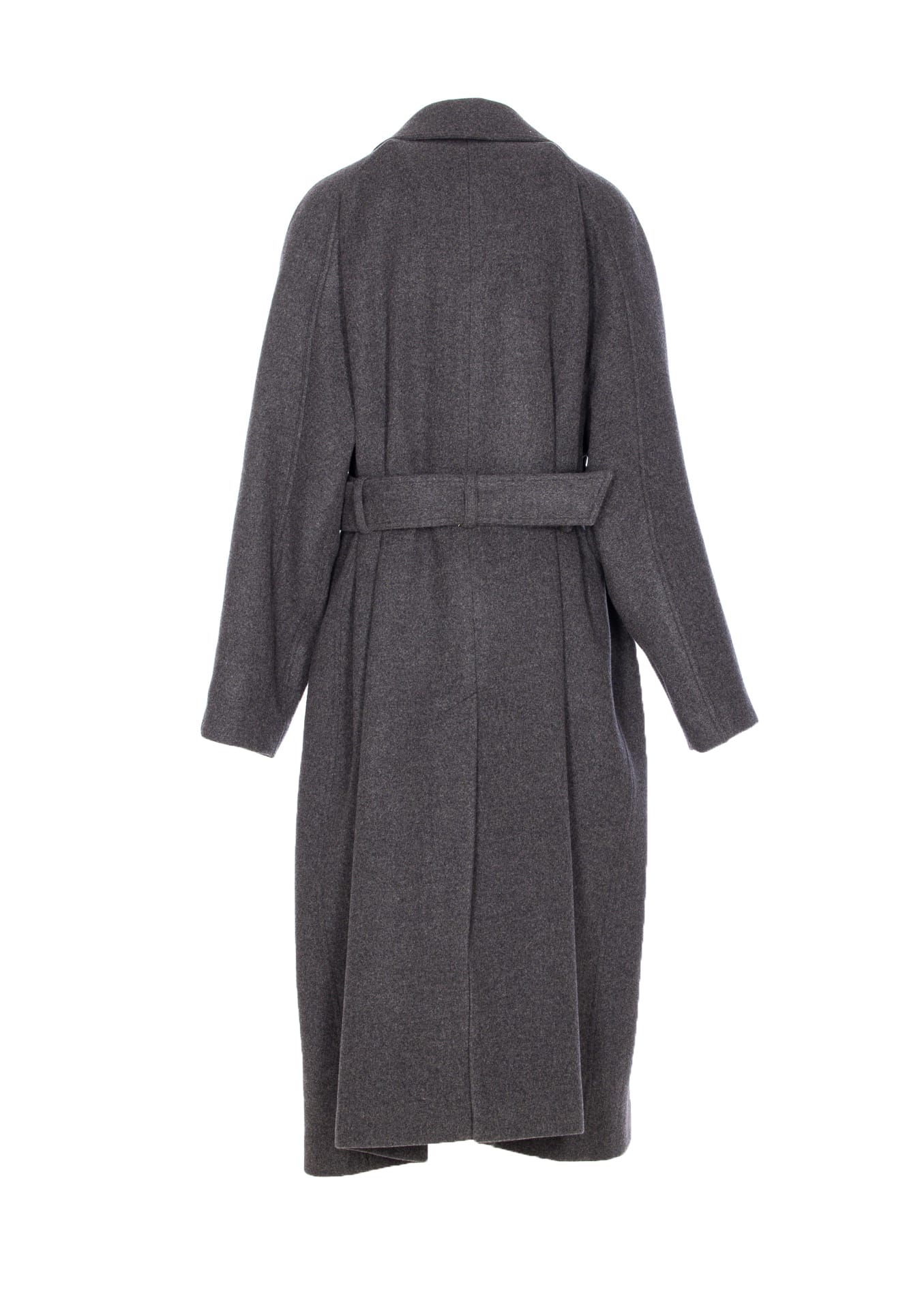 Saint Laurent Double Breasted Coat In Gray