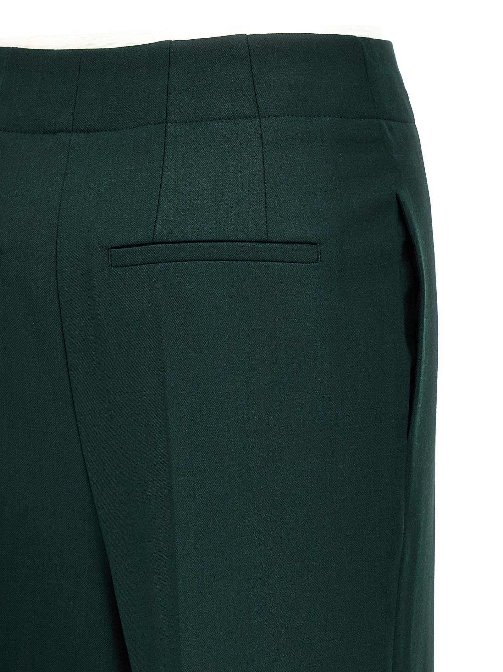 Victoria Beckham Wide-leg Trousers In Green