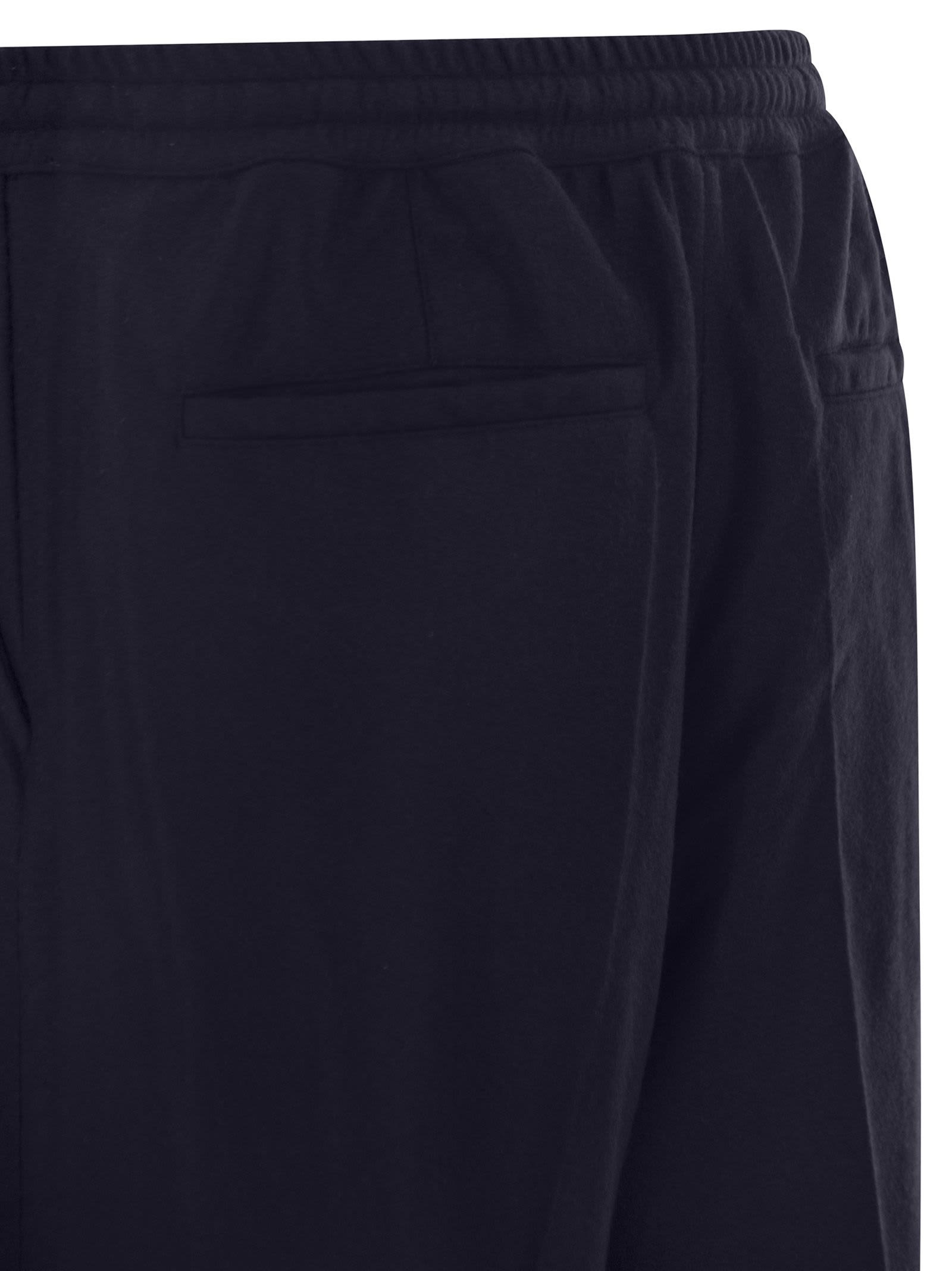 Fedeli Harvard Soft Cashmere Flannel Trousers In Blue