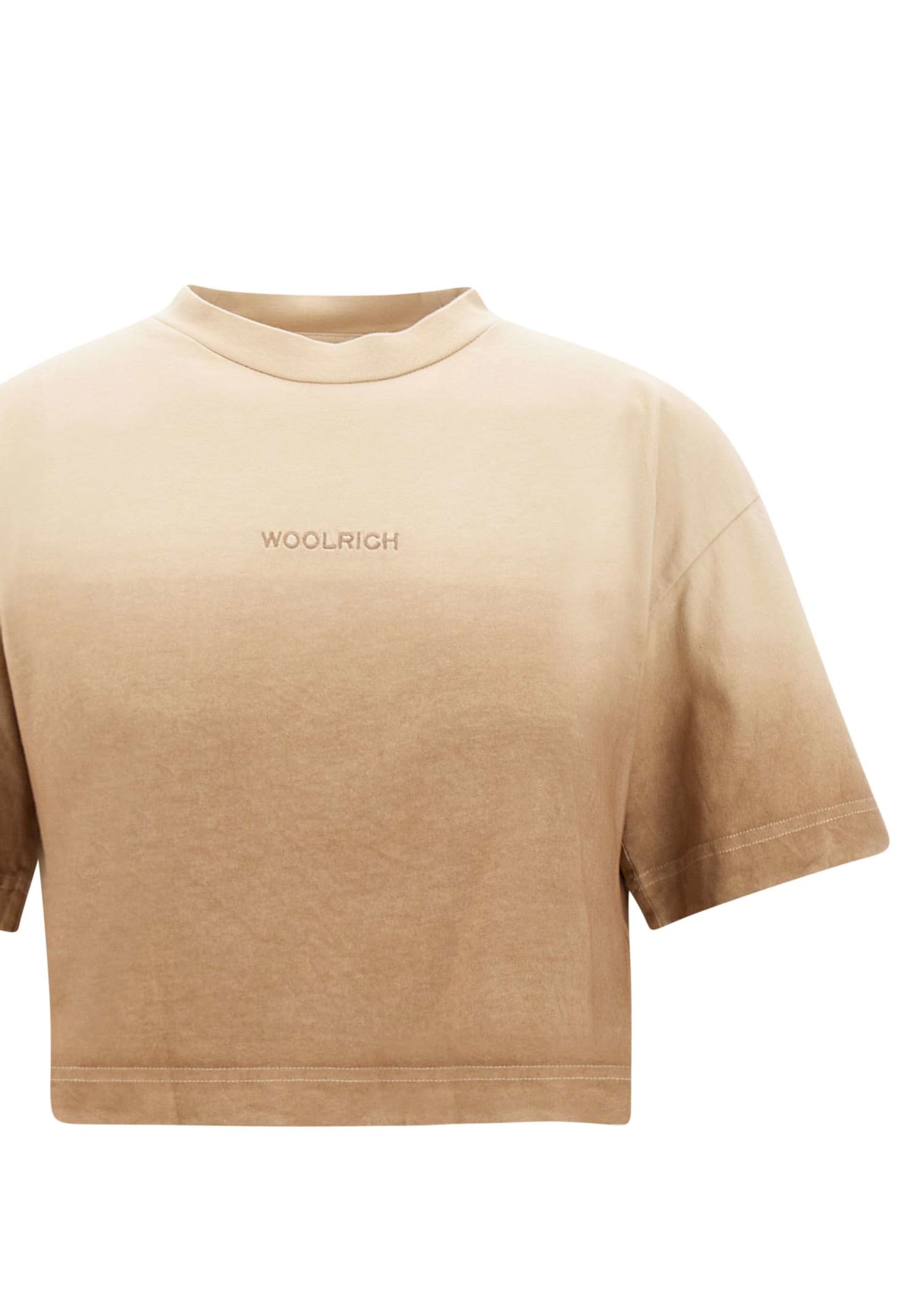 Shop Woolrich Dip Dye Cotton T-shirt