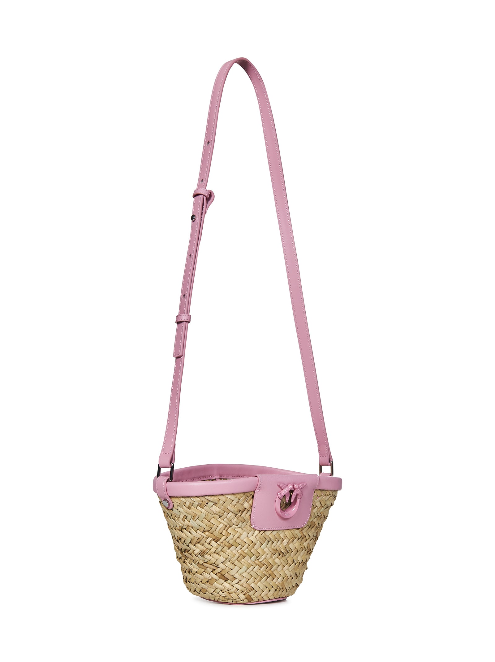 Shop Pinko Love Summer Bucket Shoulder Bag In Pink