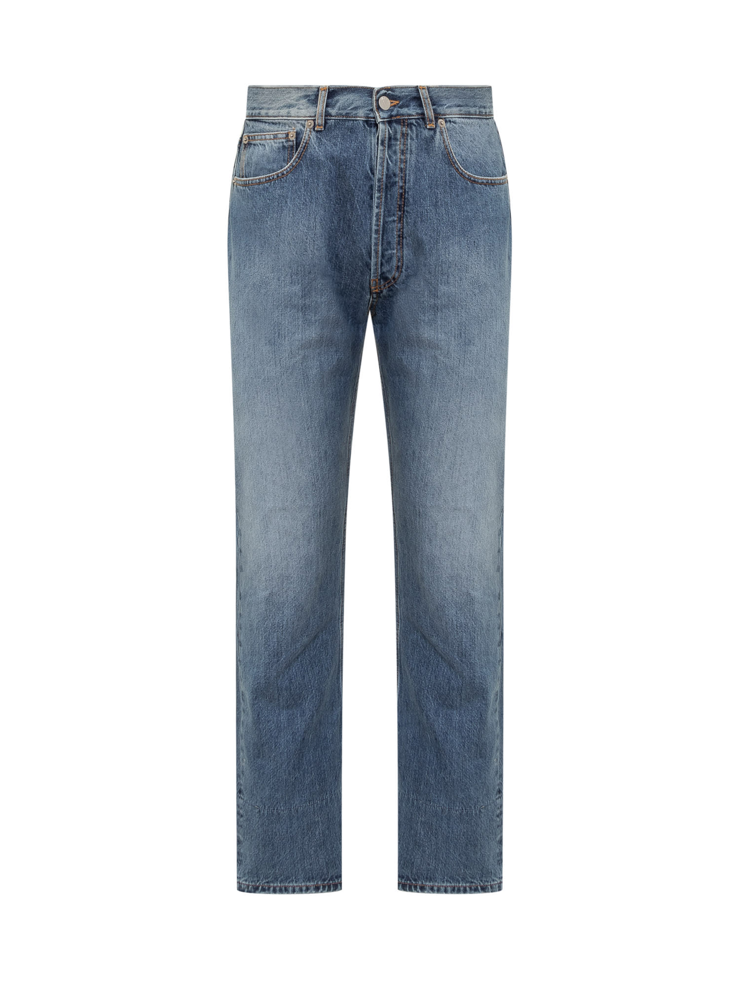 Nick Fouquet Jeans With Embroidery In Dark Blue
