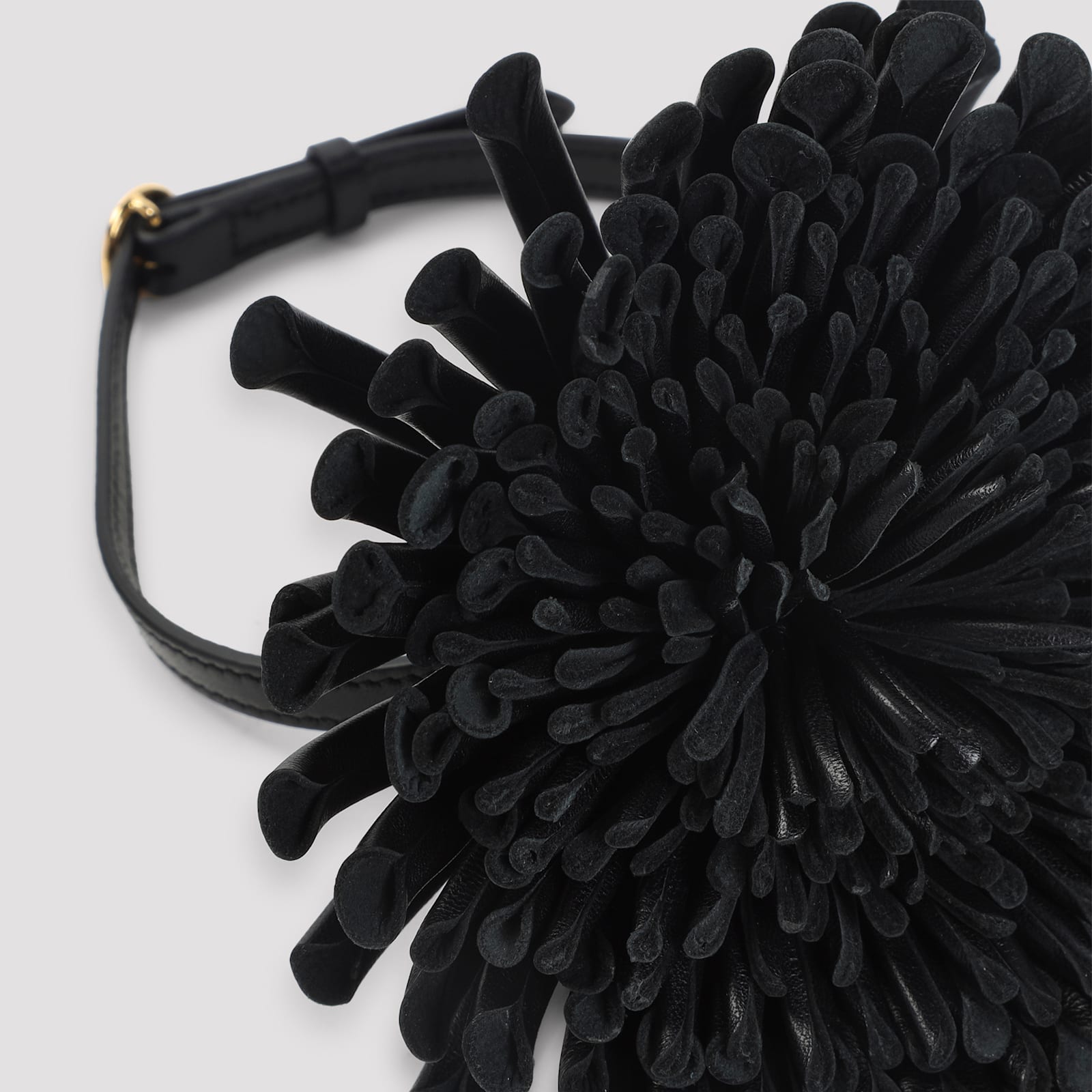 Alaïa Flower-detailed Leather Choker In Black