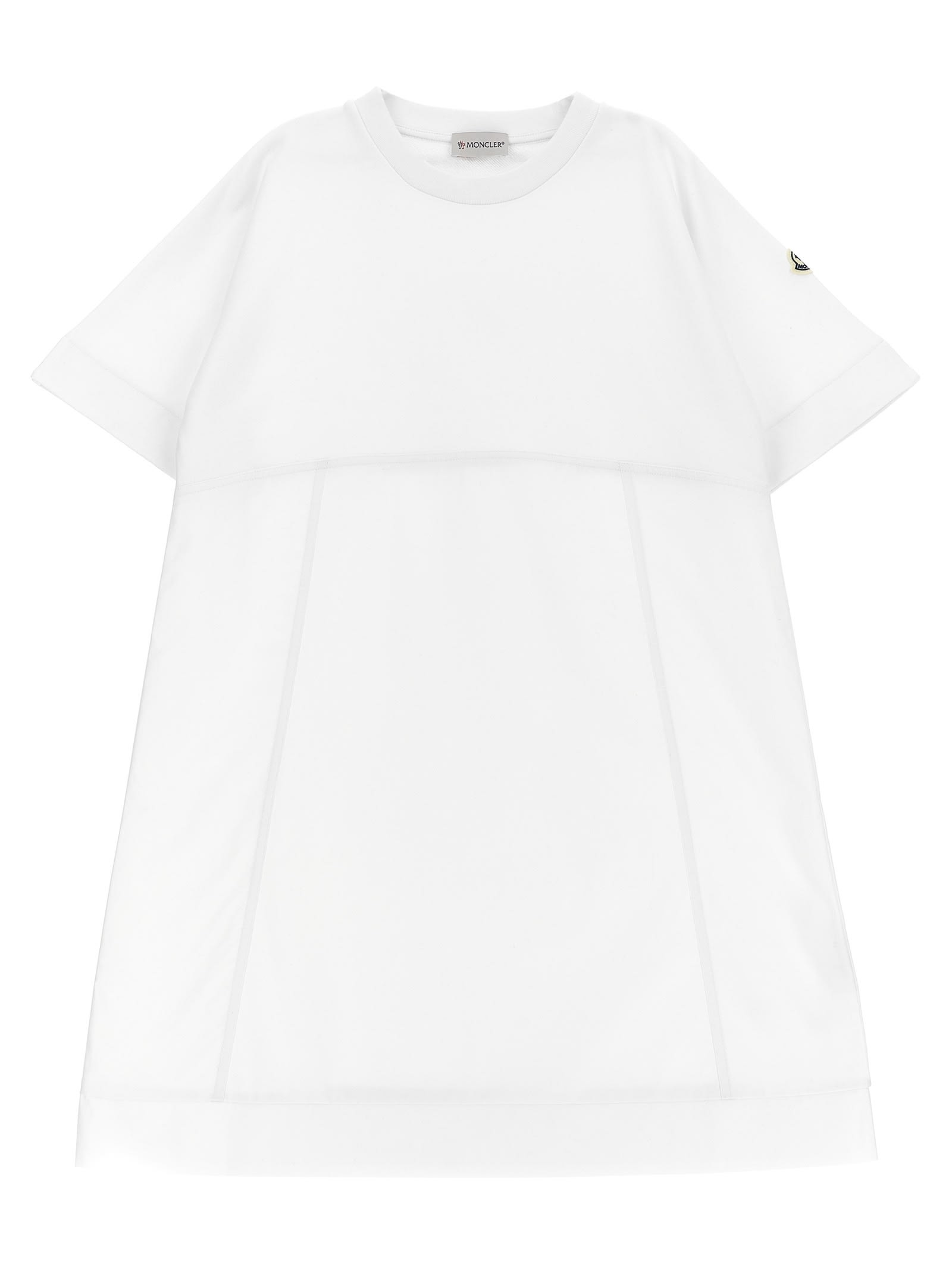 Moncler Two-material Dress In White