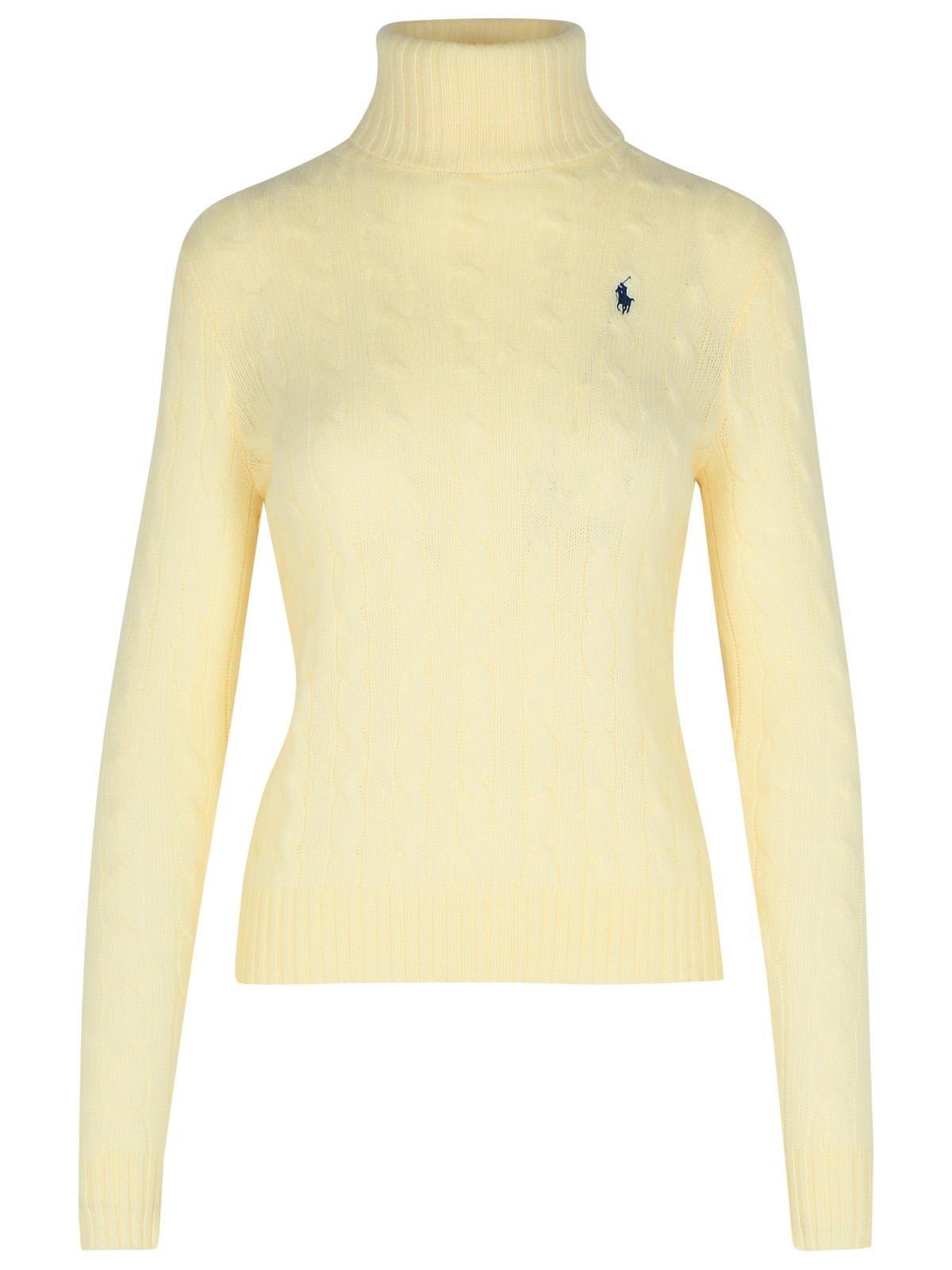 Shop Ralph Lauren Roll Neck Knitted In Authentic Cream