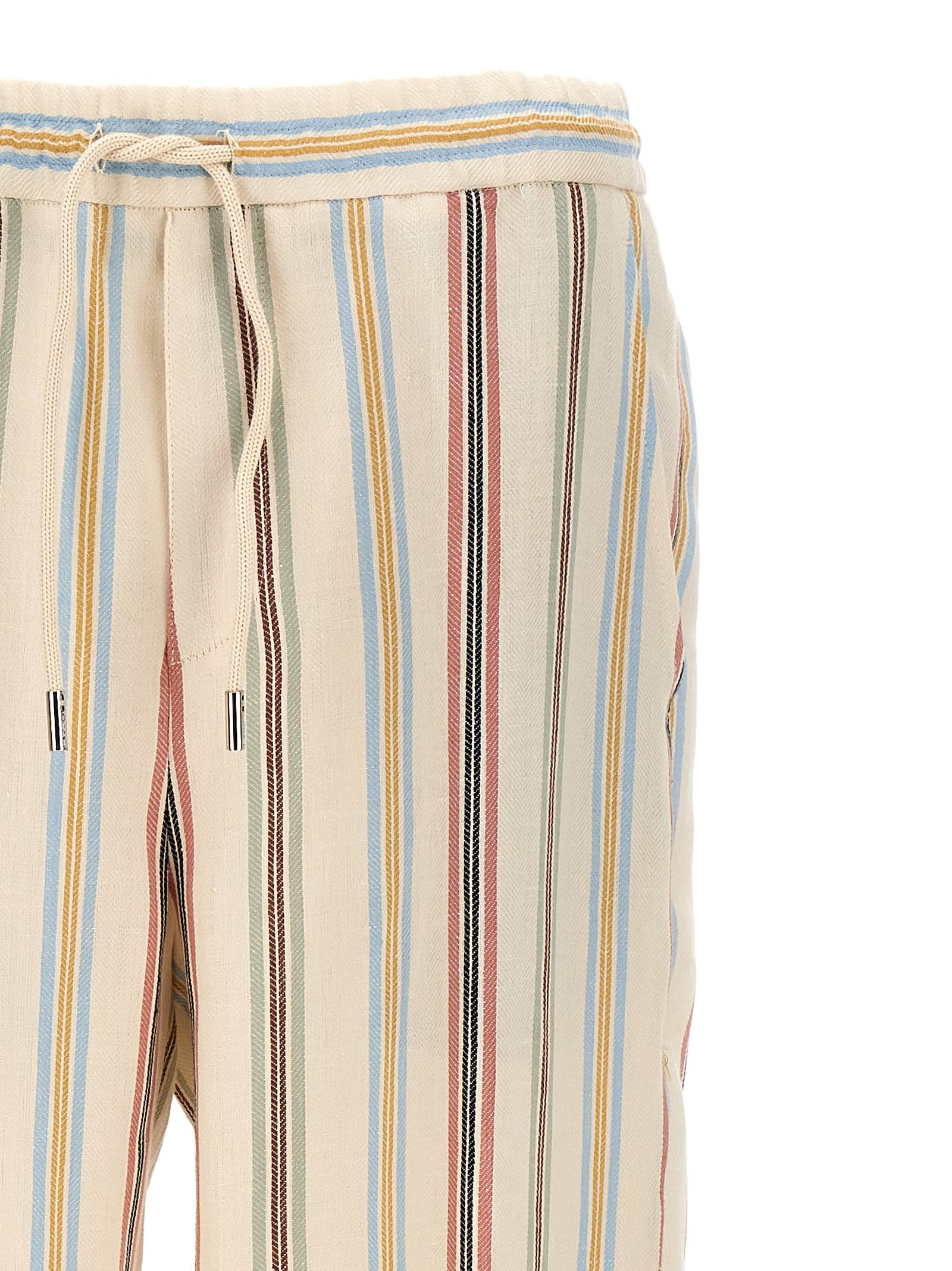 Shop Etro Striped Trousers In Multicolor