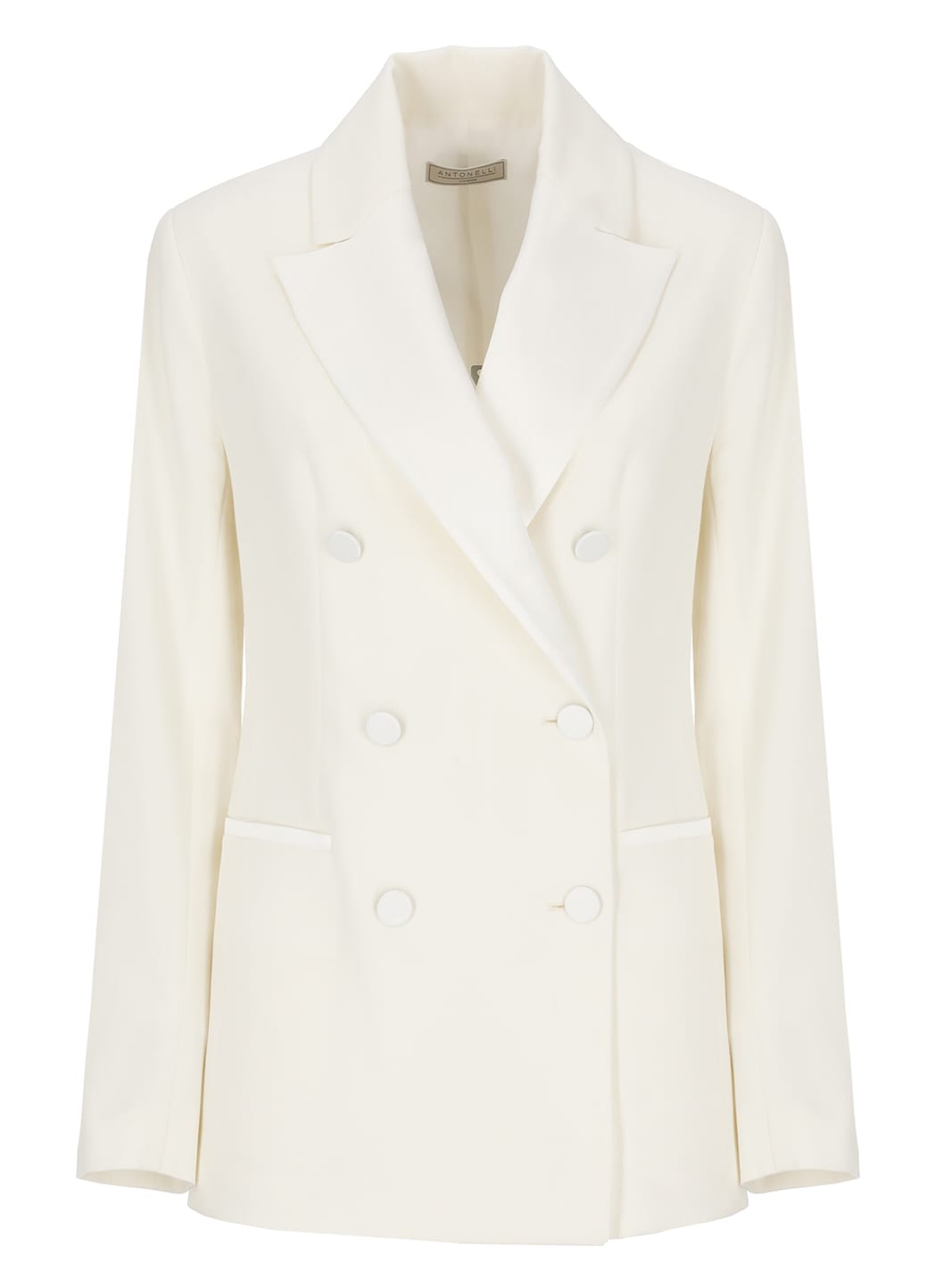 Antonelli Double-breasted Notched-lapels Blazer In White