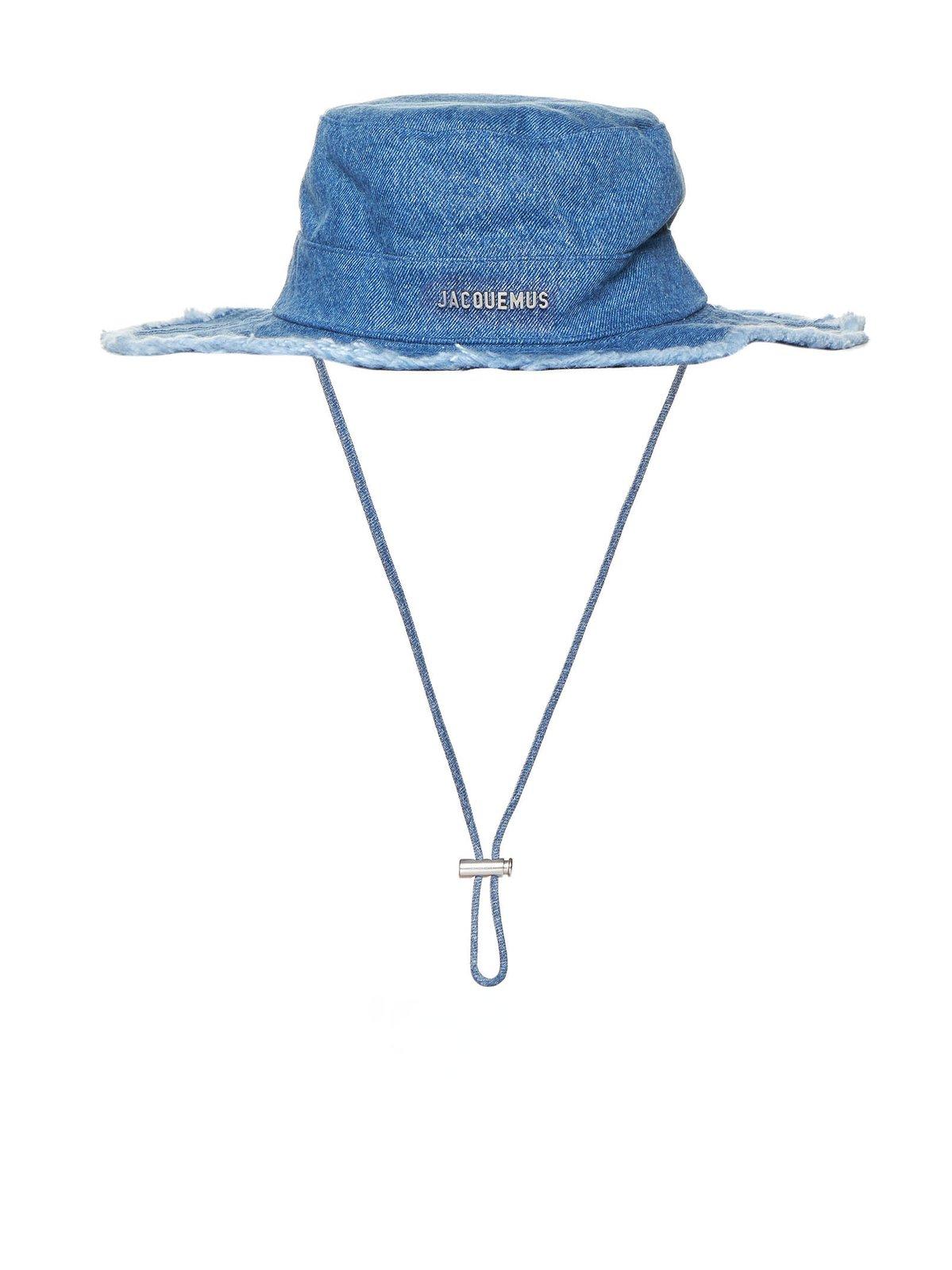 Shop Jacquemus Le Bob Artichaut Frayed Expedition Hat In Clear Blue