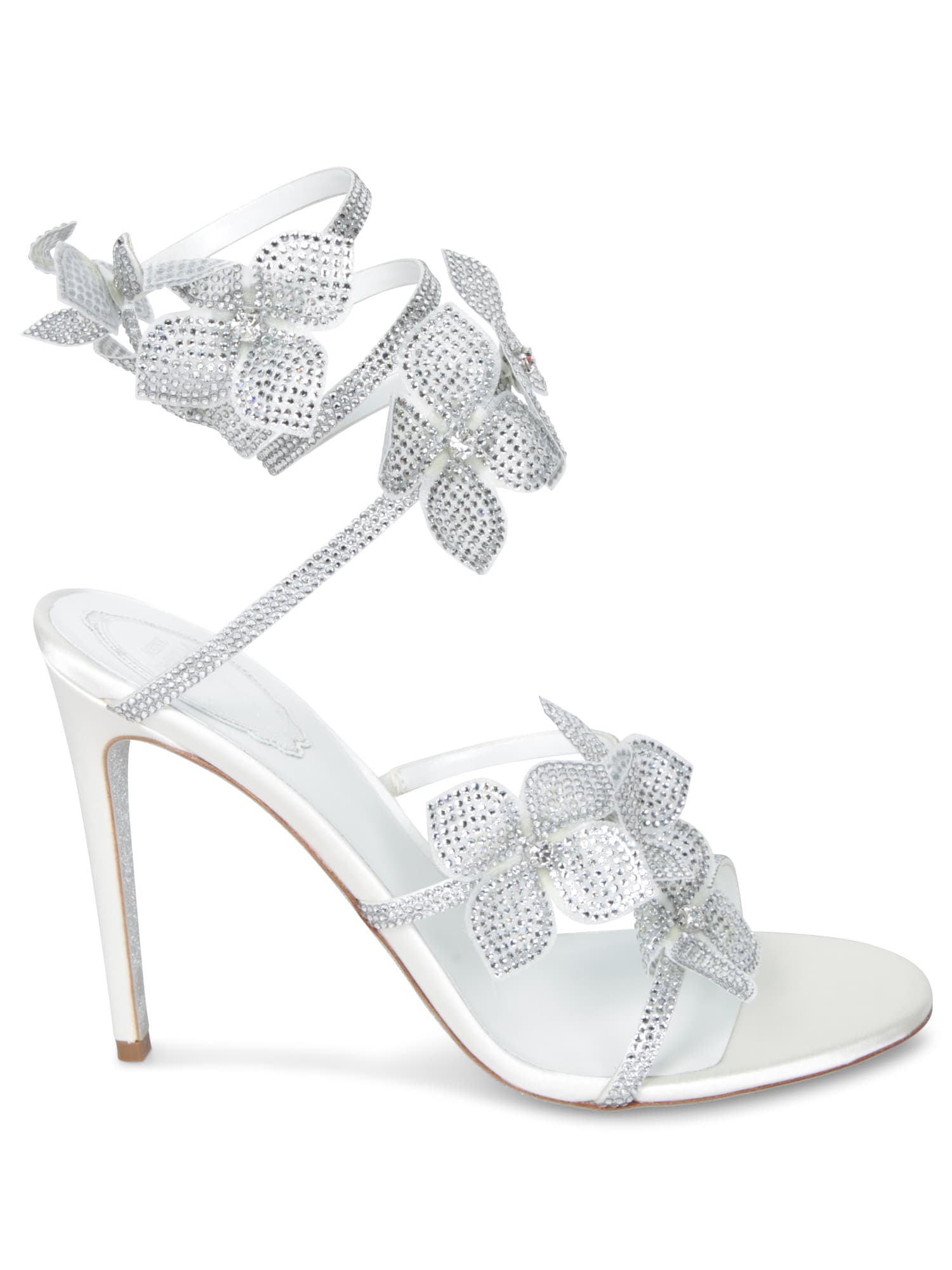 René Caovilla Fiori 105 Crystal White-silver Sandals