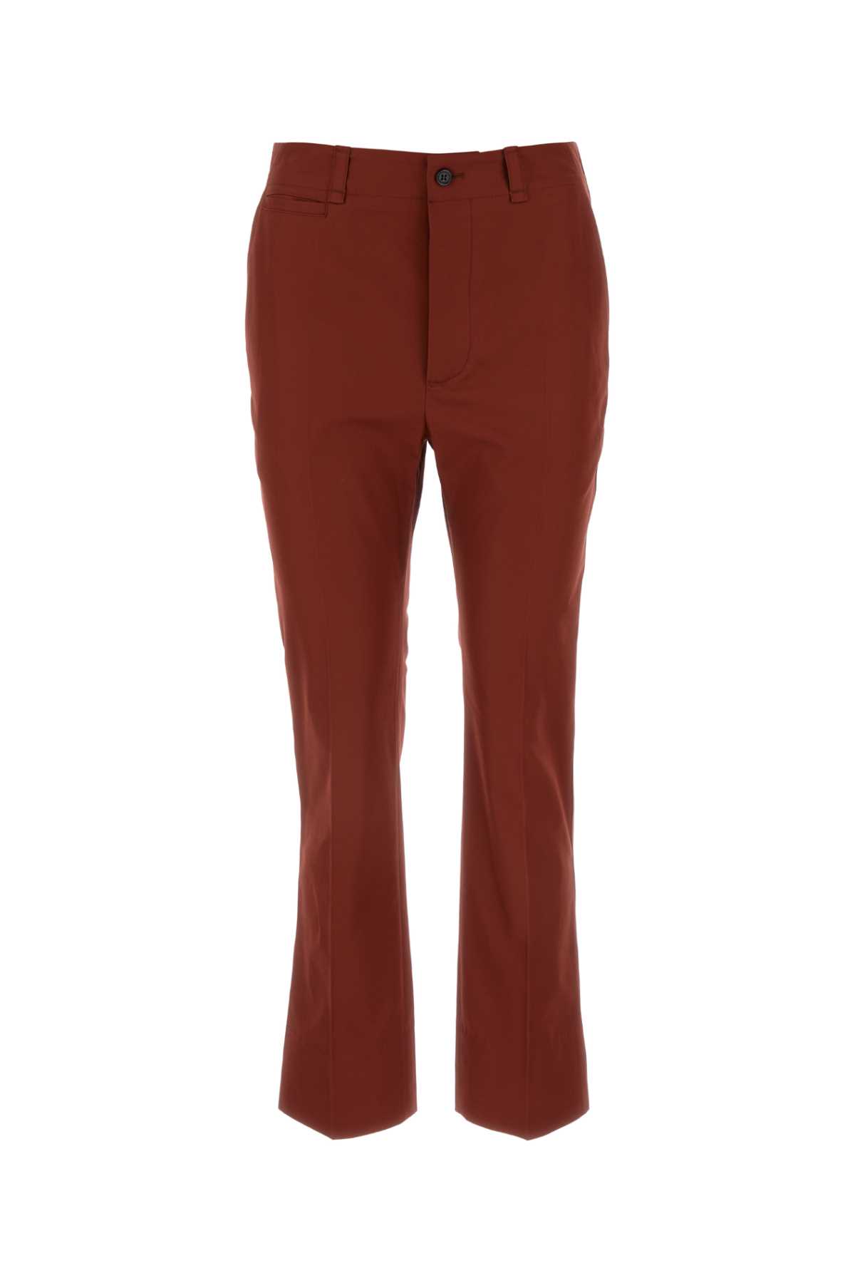 Shop Saint Laurent Tiziano Red Cotton Pant In Rougefonce