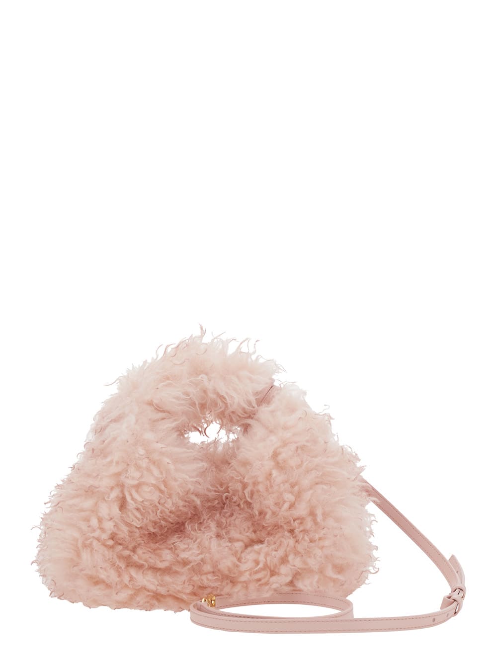Ganni Hobo Mini Fur In Pink
