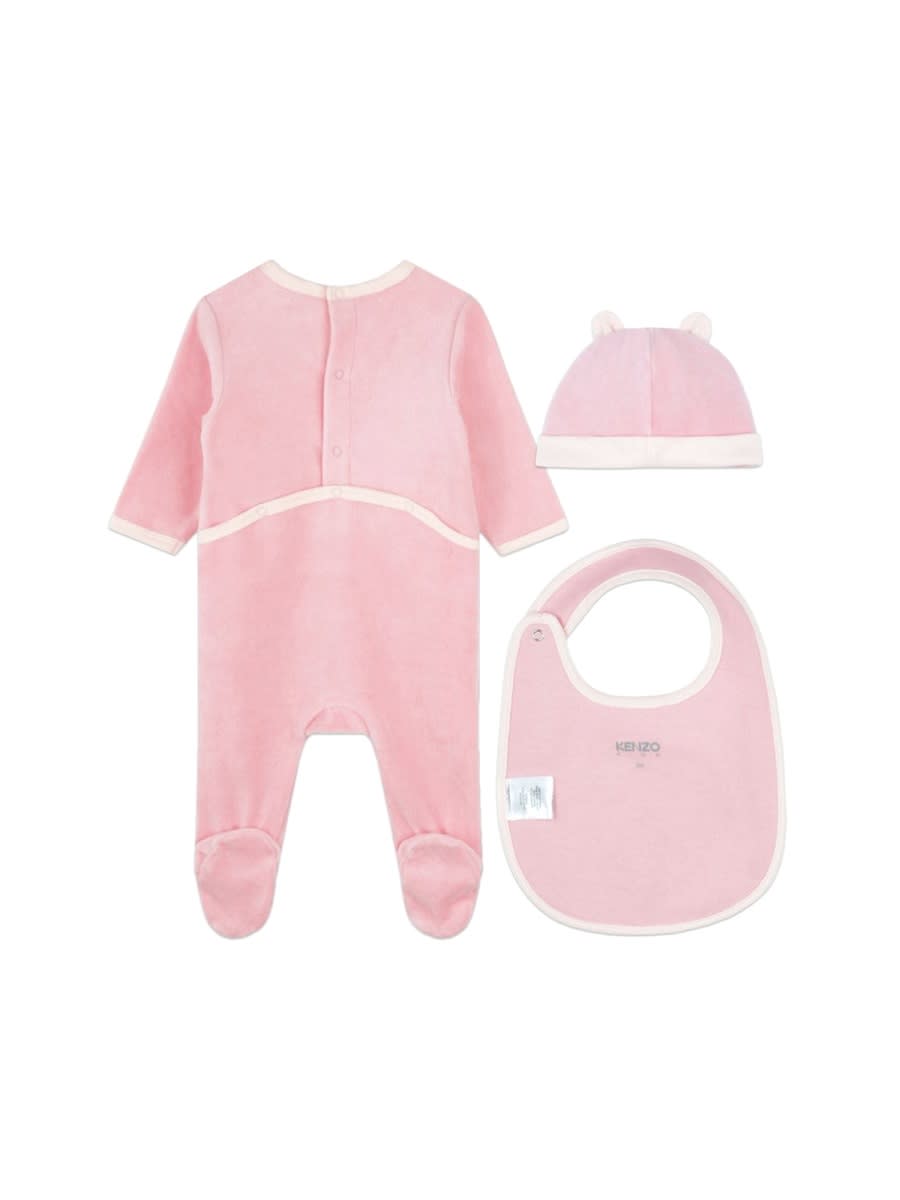 Shop Kenzo Pigiama+bavaglia+cappe In Pink